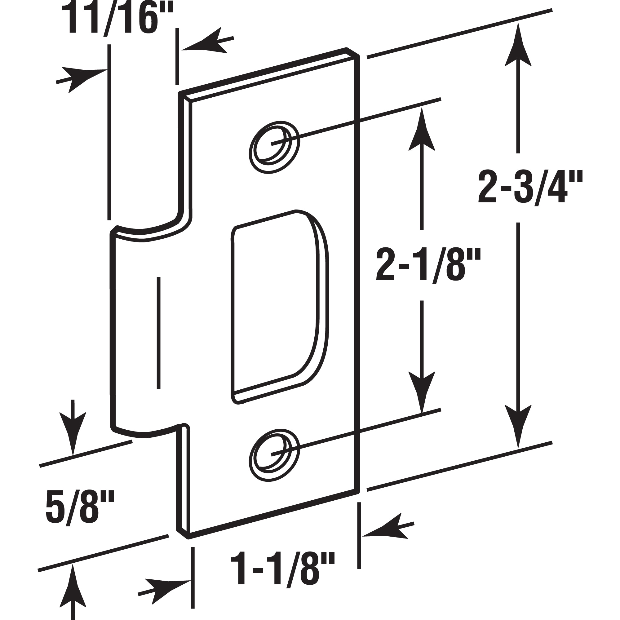 Prime-Line E 2794 Entry-Door-Strike-Plates - View #2
