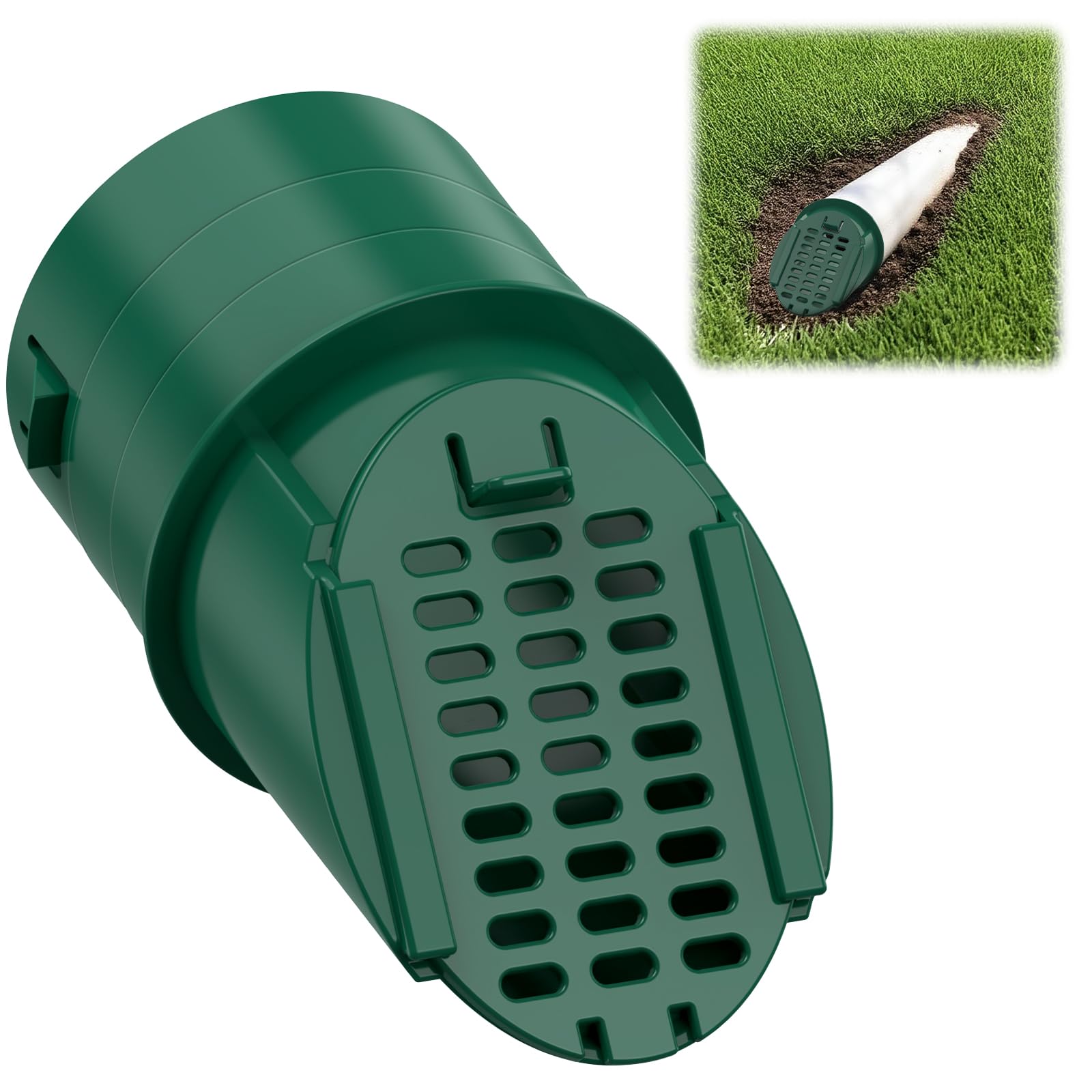 Anqtovp -  1 Pack 4 Slope Drainage Grate Cover Rain Diverter Drainage Grate Yard Drain Drain Emit...