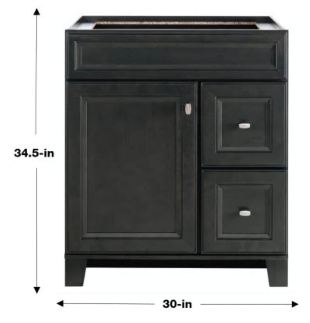 Diamond FreshFit Goslin 30-in Storm Bathroom Vanity Cabinet
