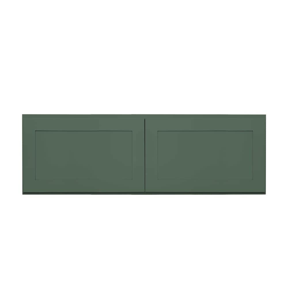 RELIABILT Monroe 36-in W x 12-in H x 12-in D Basil Green Painted Wall Ready to Assemble (RTA) Plywood Cabinet Recessed Panel Shaker