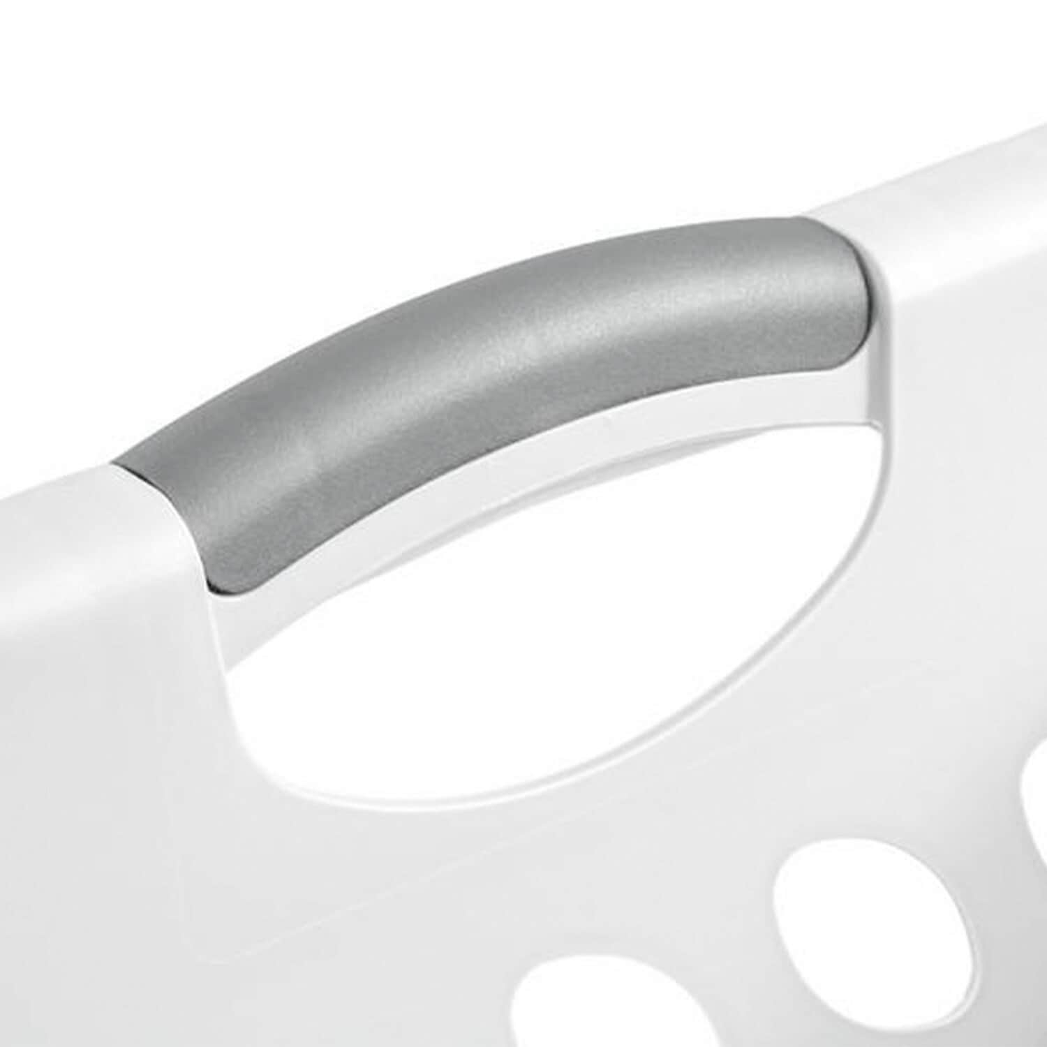 White Square Plastic Laundry Basket with Ventilation Holes