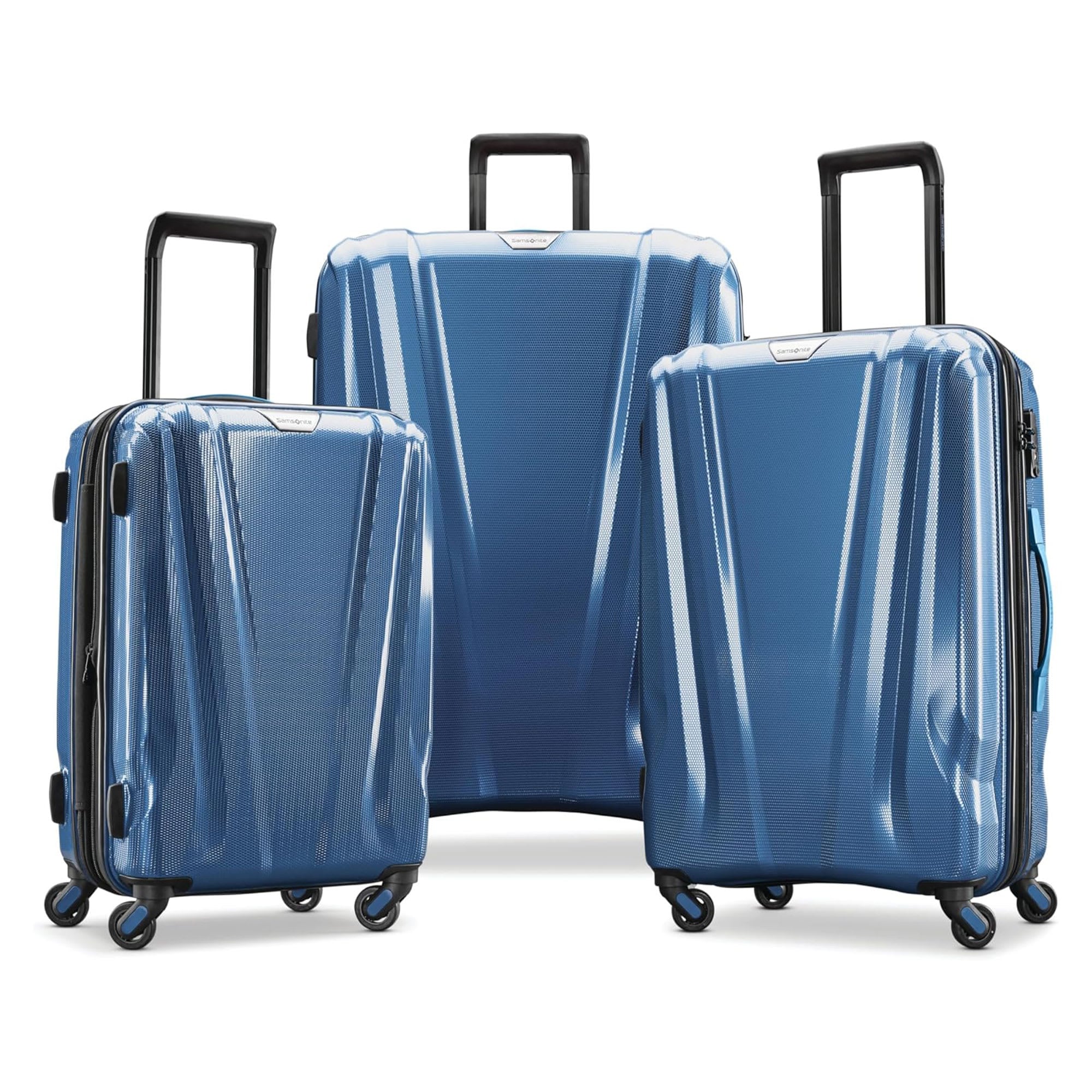Samsonite 399219 SWERV DLX Spinner 3 Piece Carry-On Medium and Large Hard-Shell Luggage Set with Side Carry and Telescopic Handle Lagoon Blue