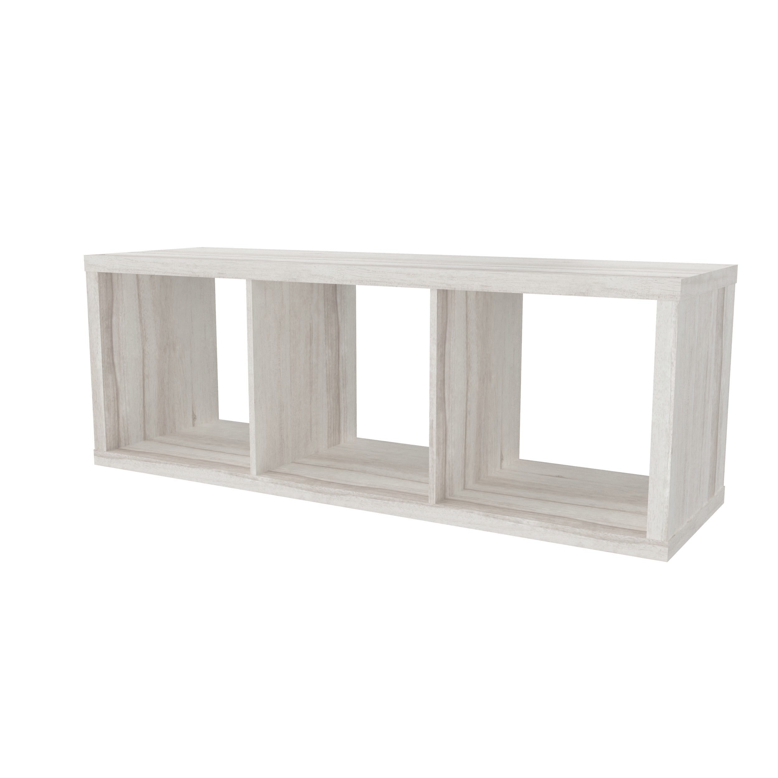 Bleached Walnut 3-Cube Kids Storage Organizer