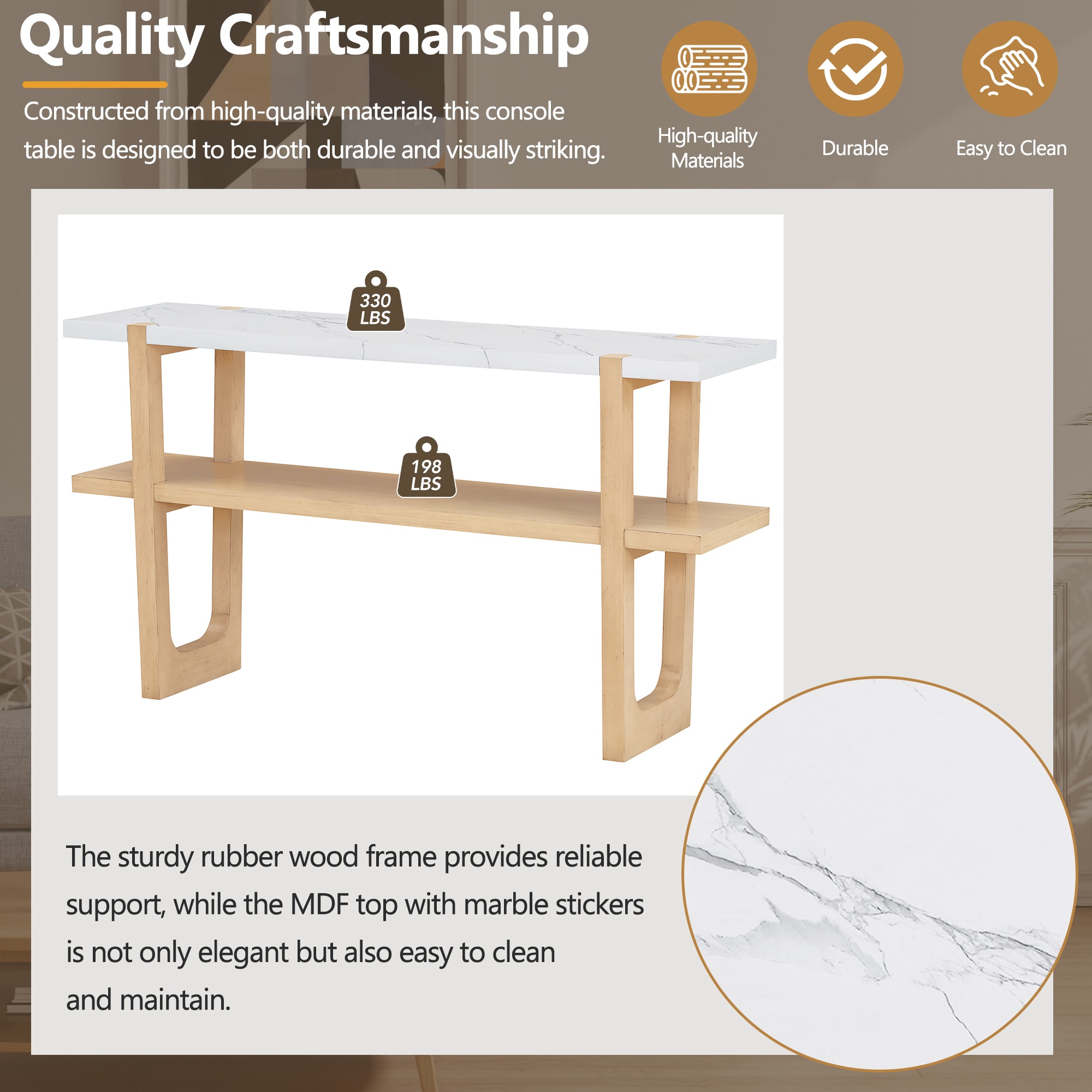 SINOFURN SYA330166WD Console-Sofa-Tables - View #12