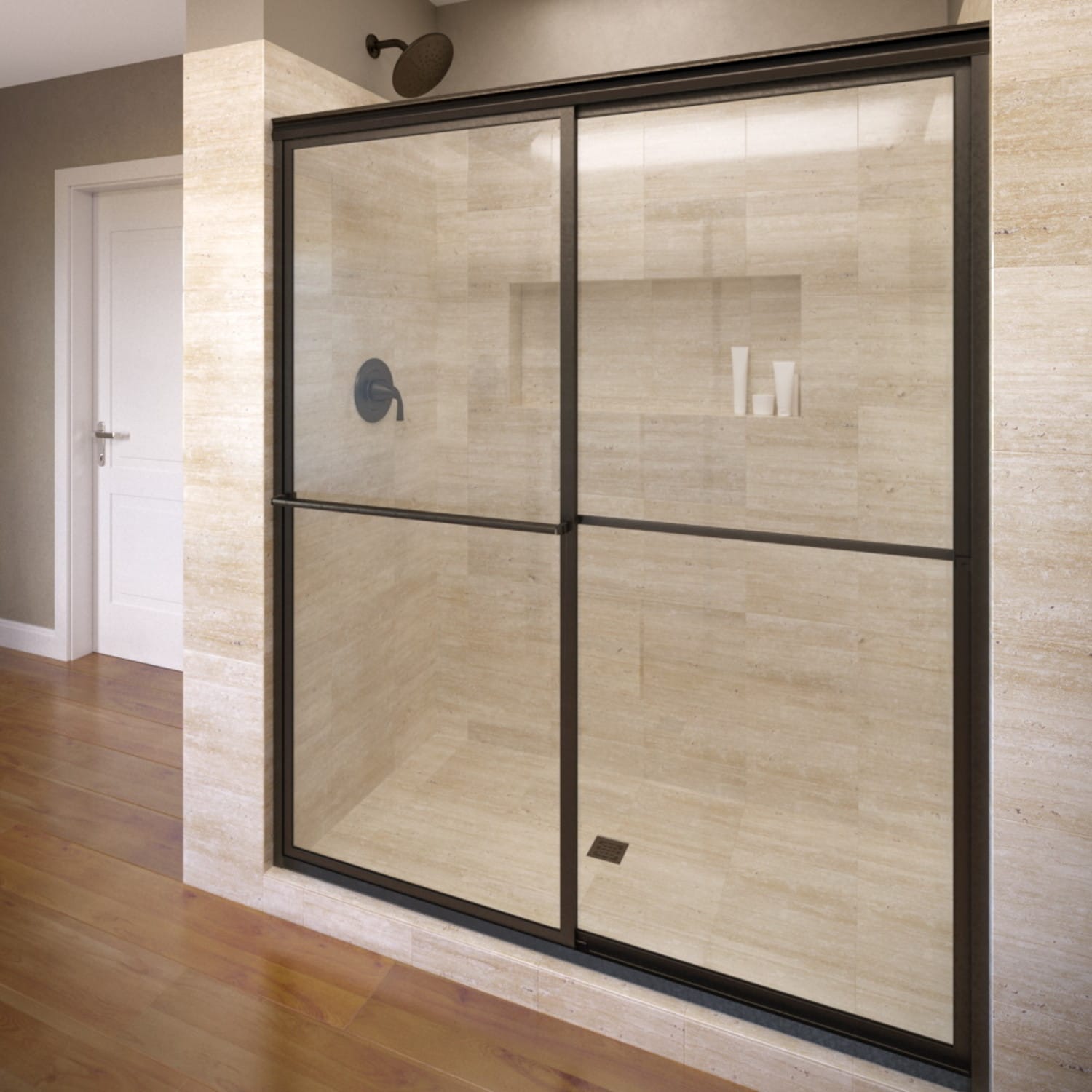 Basco 7150A-48XPOR Deluxe Oil Rubbed Bronze 45-in to 47-in W x 71.5-Inches H Framed Sliding Bathtub door
