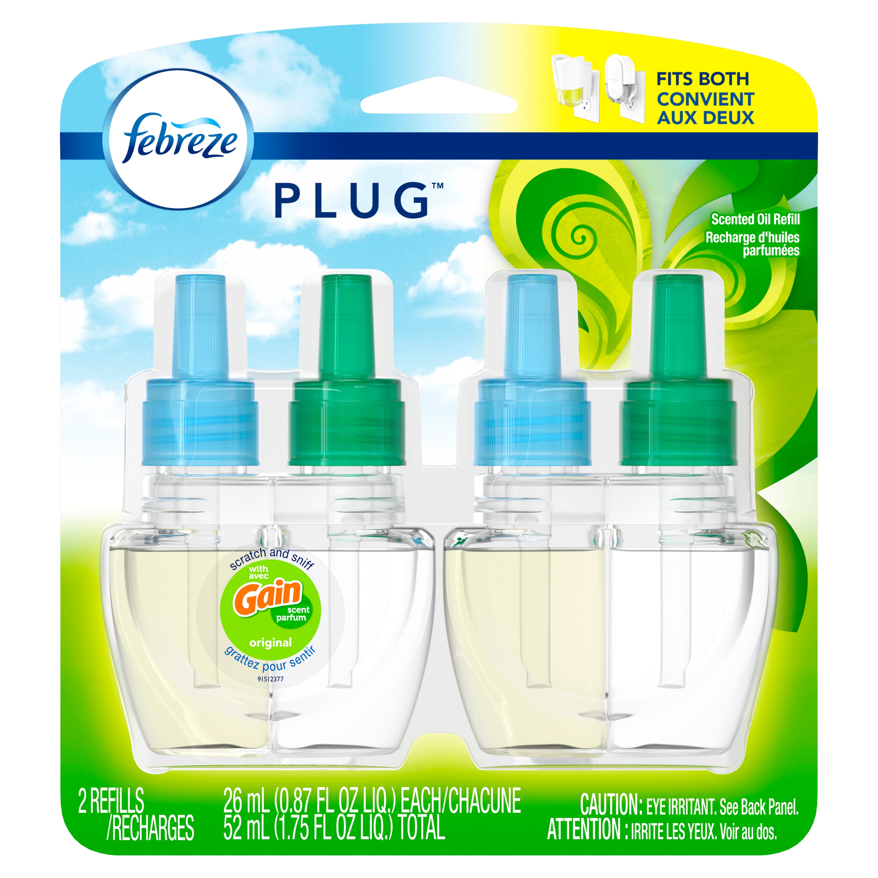 Febreze Odor Eliminator Refills 0.87-fl oz Gain Original Refill Air  Freshener (2-Pack)