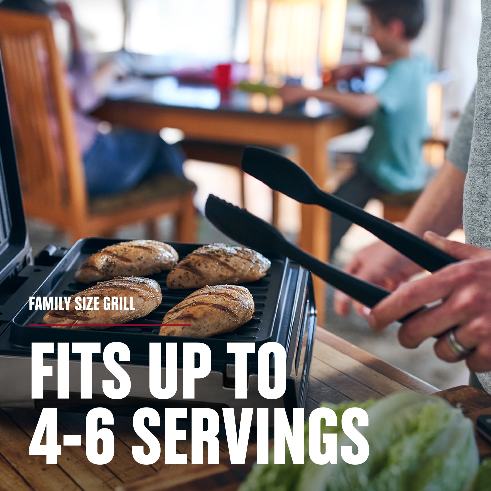  George Foreman Contact Smokeless Select a Temp. Grill, Family  Size (4-6 Servings): Home & Kitchen