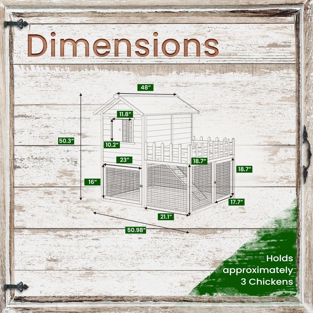 Hanover HANCC0102-WHT Chicken-Coops-Rabbit-Hutches - View #3