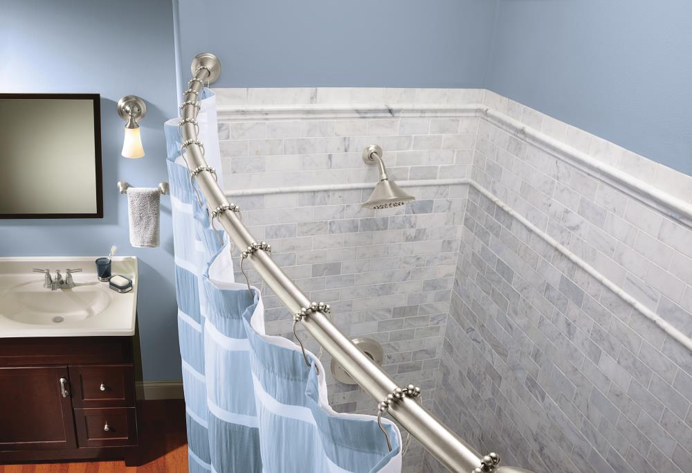 Curve Shower Rod In The Rods, How To Install A Moen Curved Shower Curtain Rod