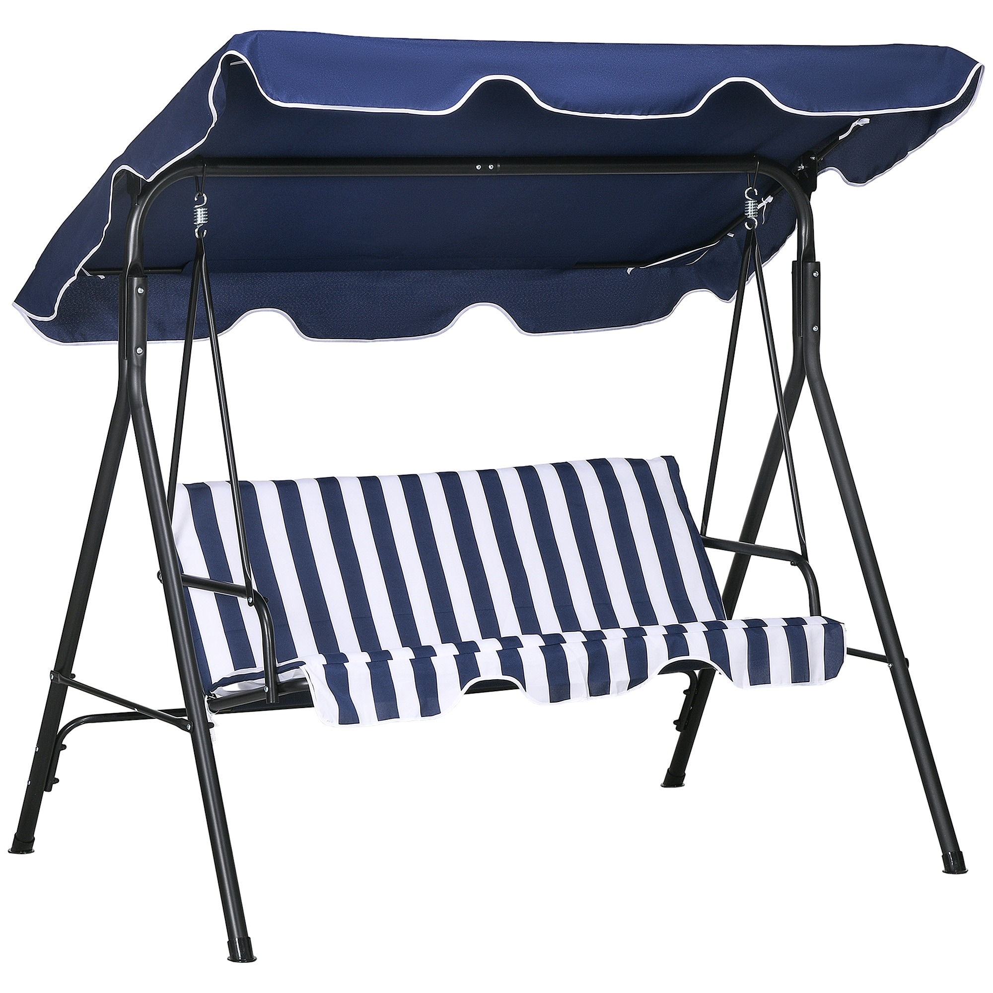 HyperDrop Cart - 3 Person Outdoor Porch Swing/ Steel Frame Stand with Removable Soft Cushion and ...