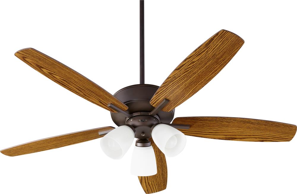 Quorum International 70525-386 Breeze 52-in Oiled Bronze with Dark Oak Blades Ceiling Fan With Light ( 5 -Blade )