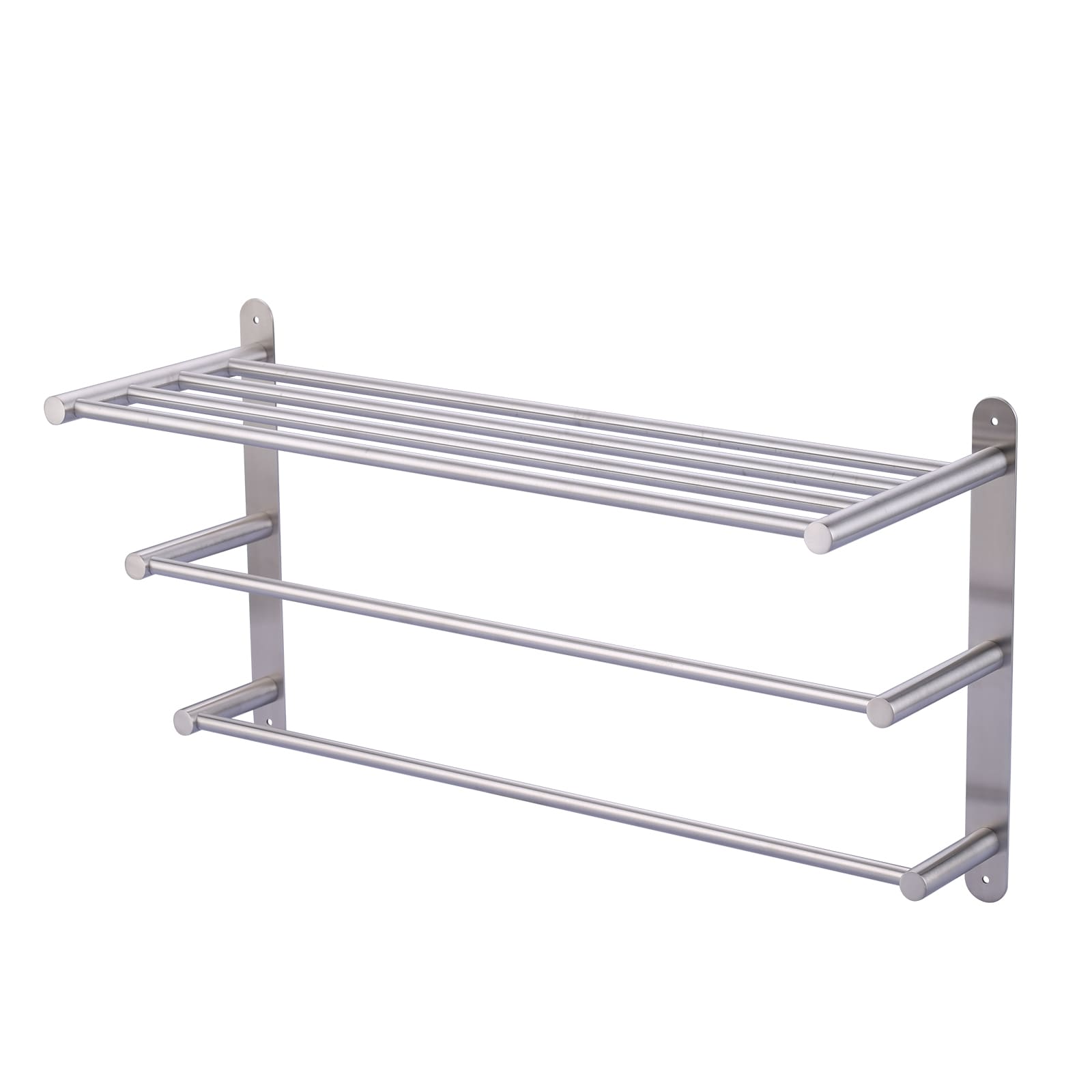 WOWOW 4050201 24-in double Brushed Nickel Wall mount Double Towel Bar