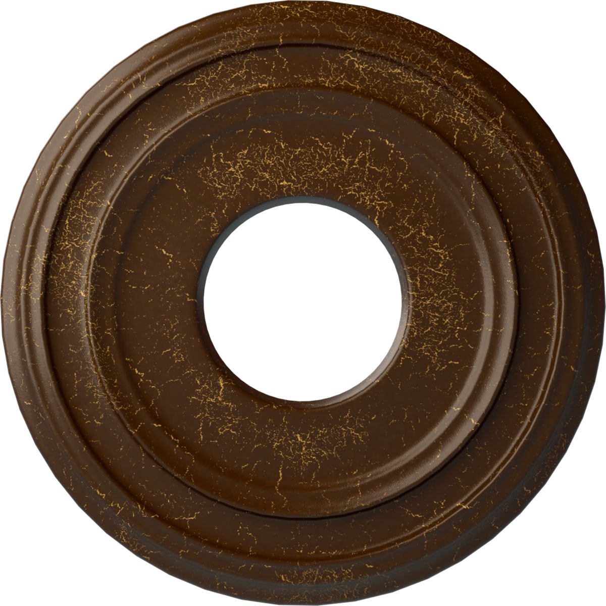 Ekena Millwork CM12CLRBC Classic 12.375-in W x 12.375-in L Painted Root Beer Crackle Polyurethane Whole Ceiling Medallion