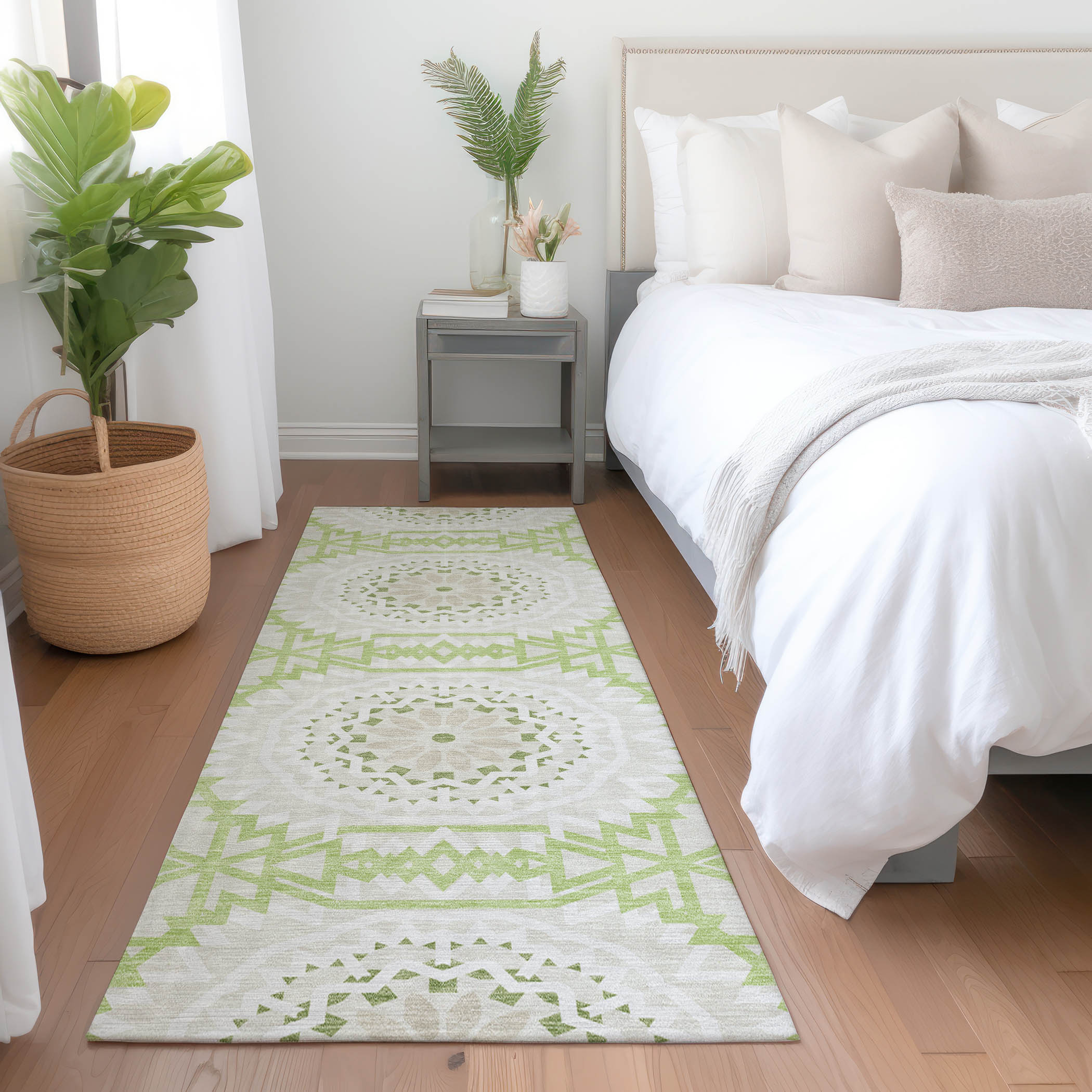 Addison Rugs ACN619AL2X8 Chantille ACN619AL 2 x 7 (ft) Polyester Aloe Rectangular Indoor/Outdoor Abstract Machine washable Runner rug