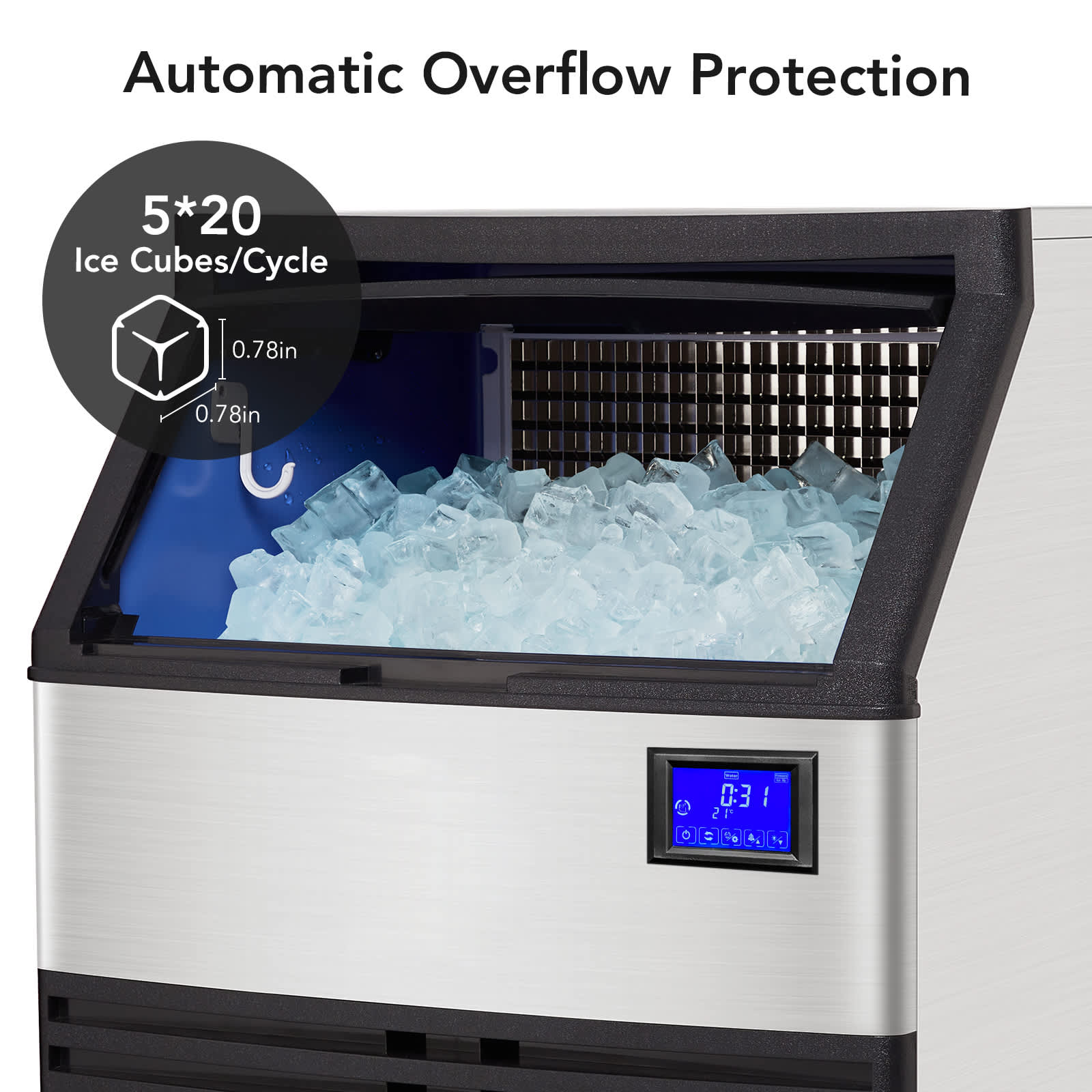 Qeetex CJ-PHO-108GXWOZ Commercial-Ice-Makers - View #5