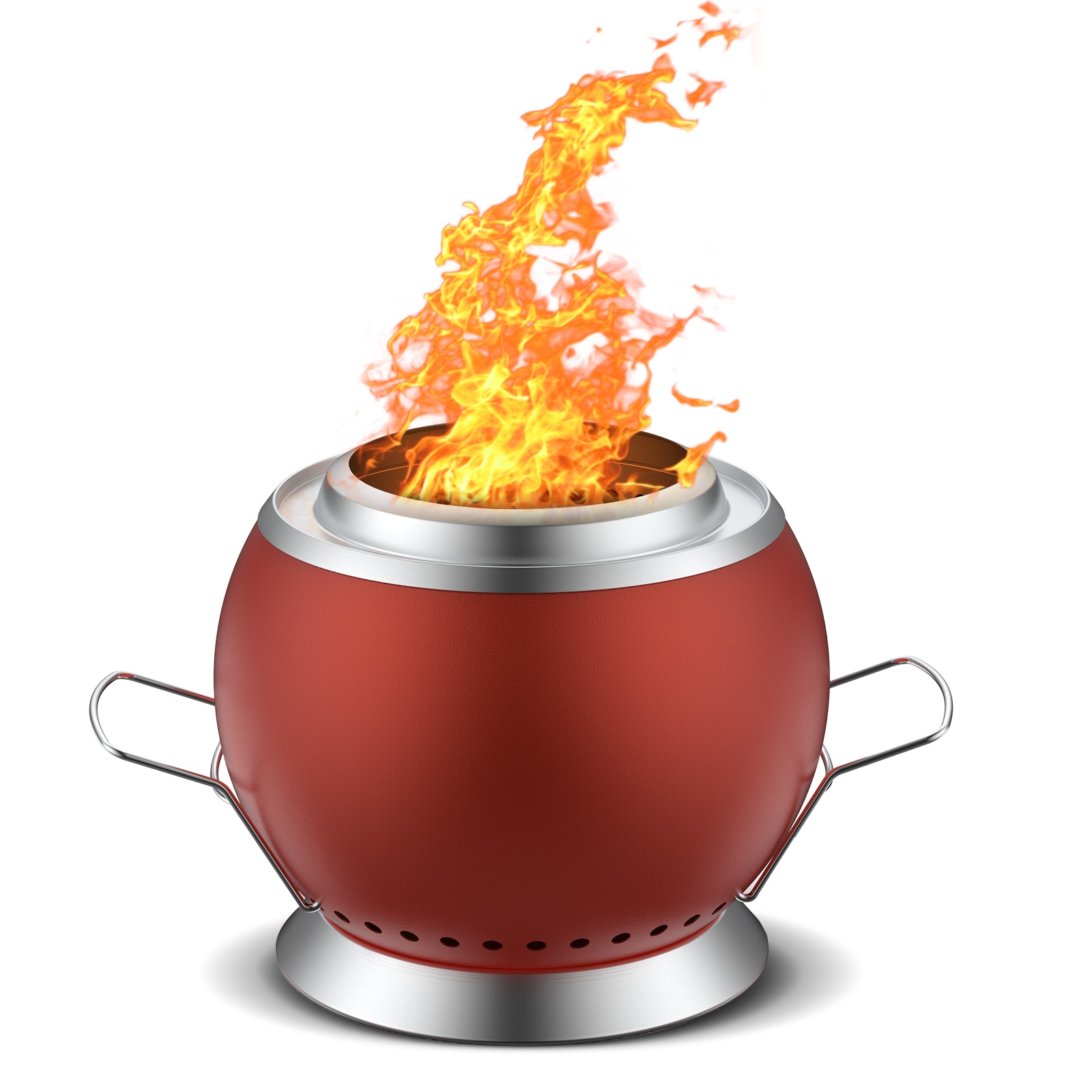 Runesay TABFIRP-01 10.63-in W Red Stainless steel Wood-Burning Fire Pit