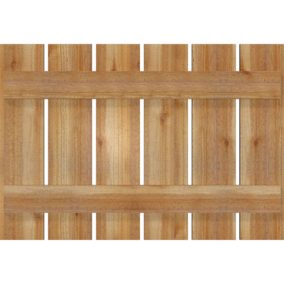 Ekena Millwork RBS06S35X024RWR 34.75-in W x 24-in H Unfinished Paintable/Stainable Board and batten Spaced Wood Exterior Shutters ( 2 -Pack )