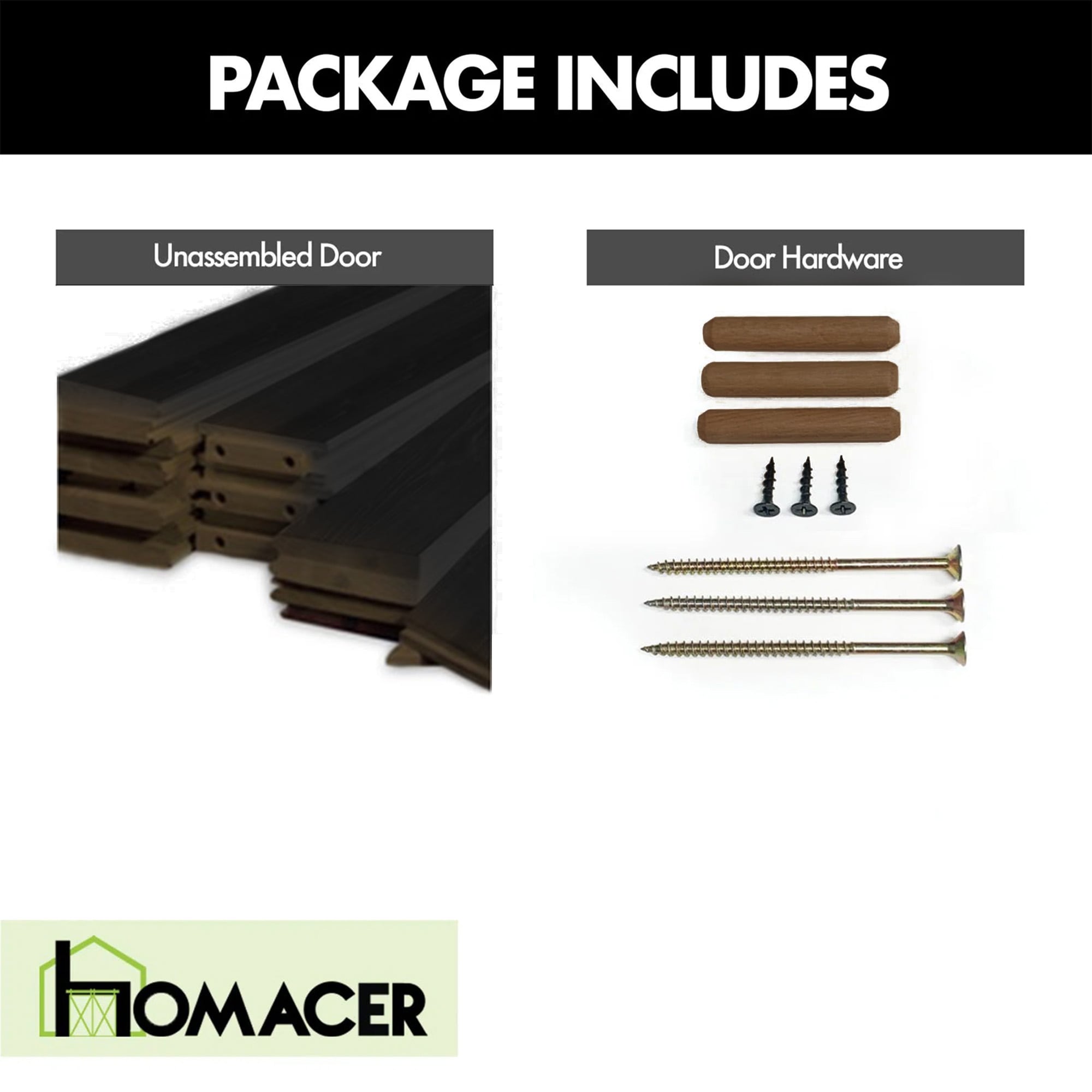 HOMACER 3880F-BLACK Barn-Doors - View #5