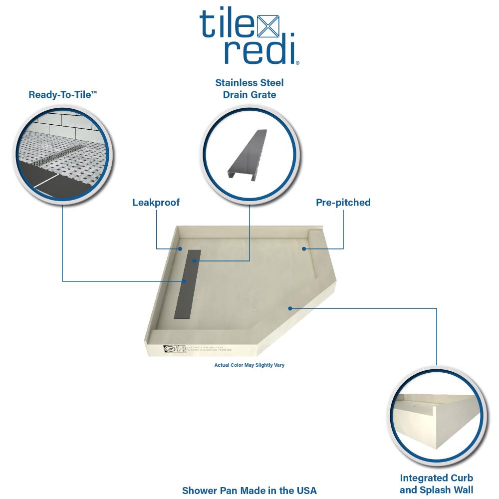 Tile Redi RT44NEO-PVC-BN3 Shower-Floors - View #2