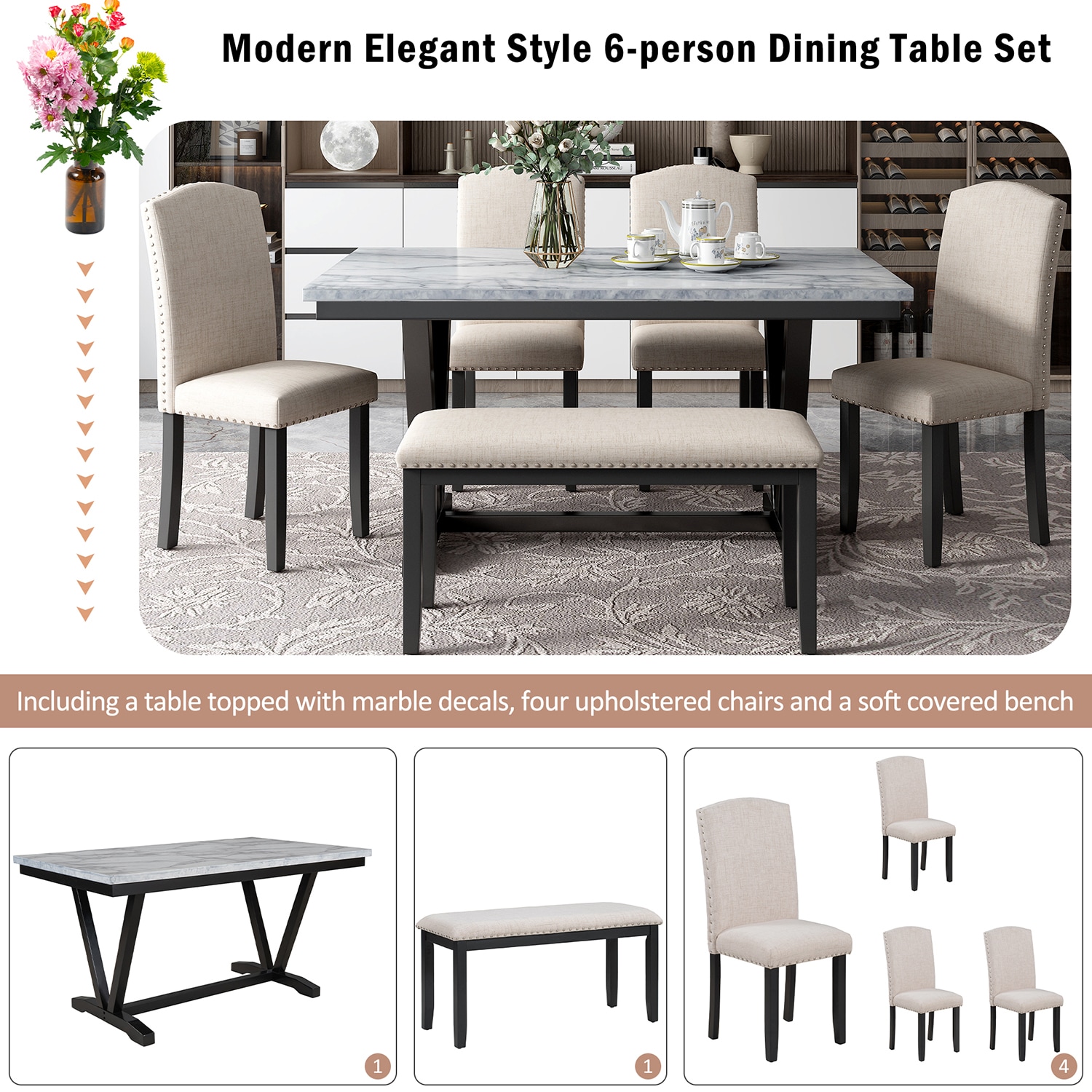 GZMR GZ-N715STAAK Dining-Sets - View #5