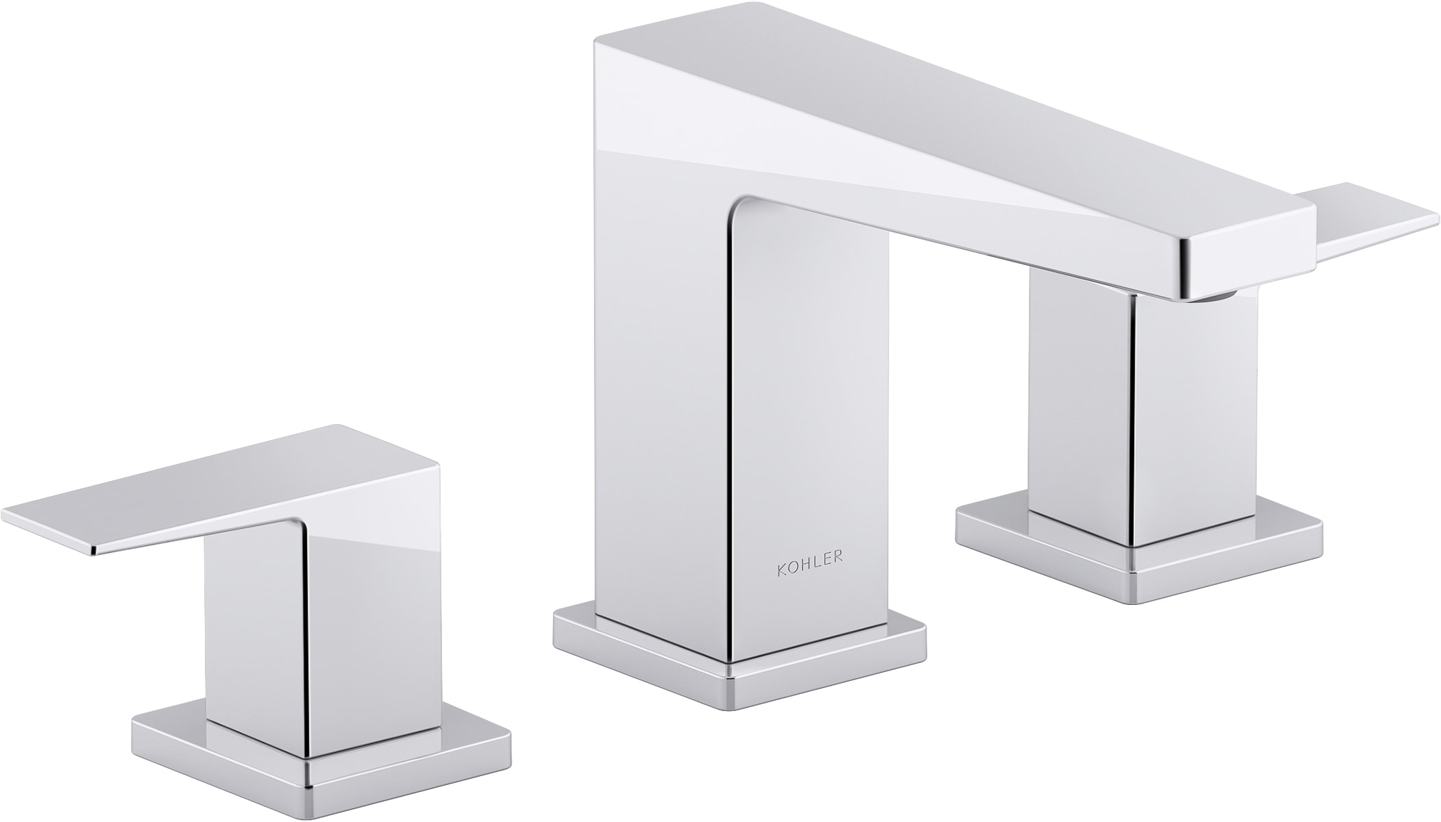 KOHLER K-24857-4-CP Honesty Polished Chrome Widespread 2-handle Low-arc Commercial/Residential Handle Bathroom Sink Faucet with Drain