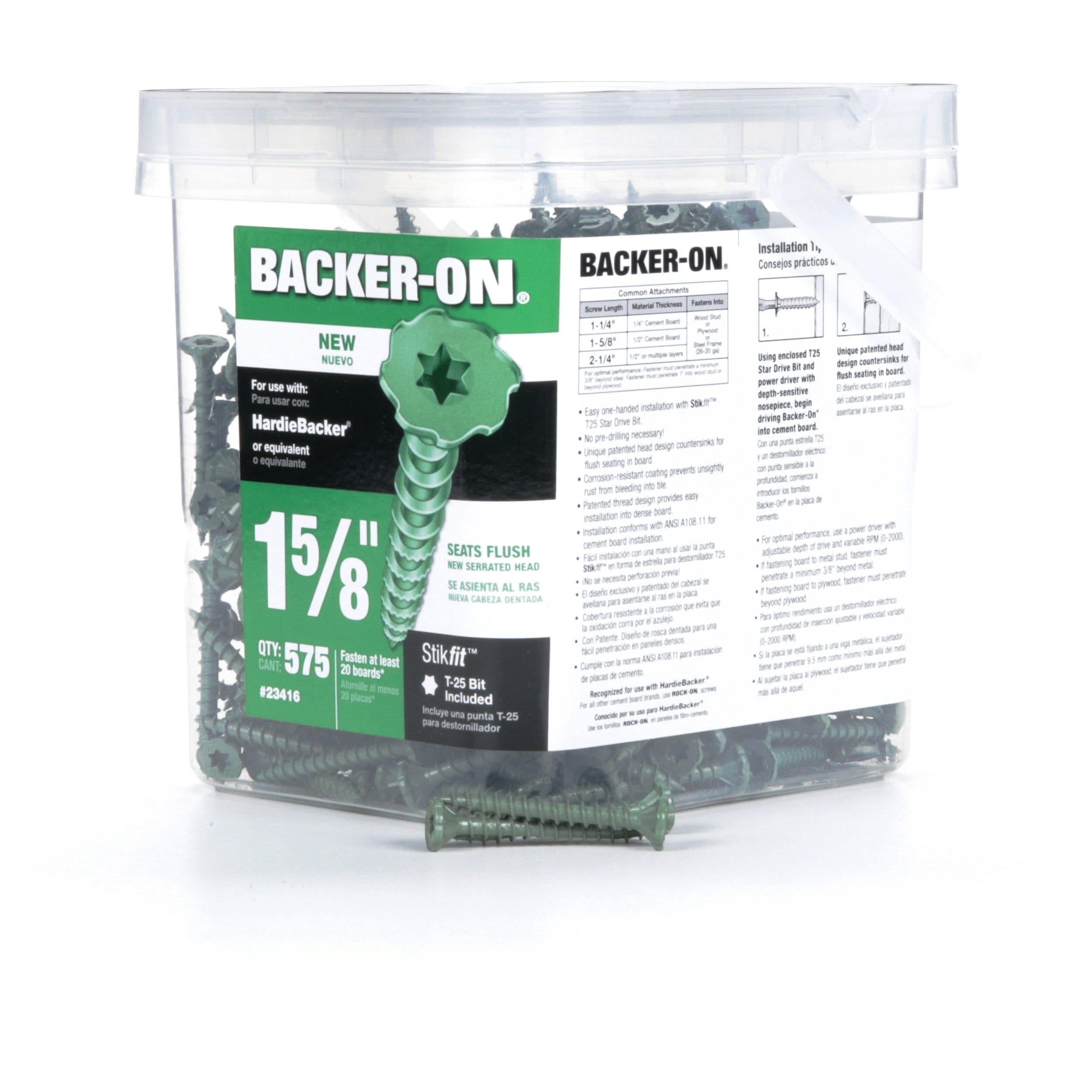 Backer-On #9 x 1-5/8-in Star-Drive Cement Board Screws (575-Count 