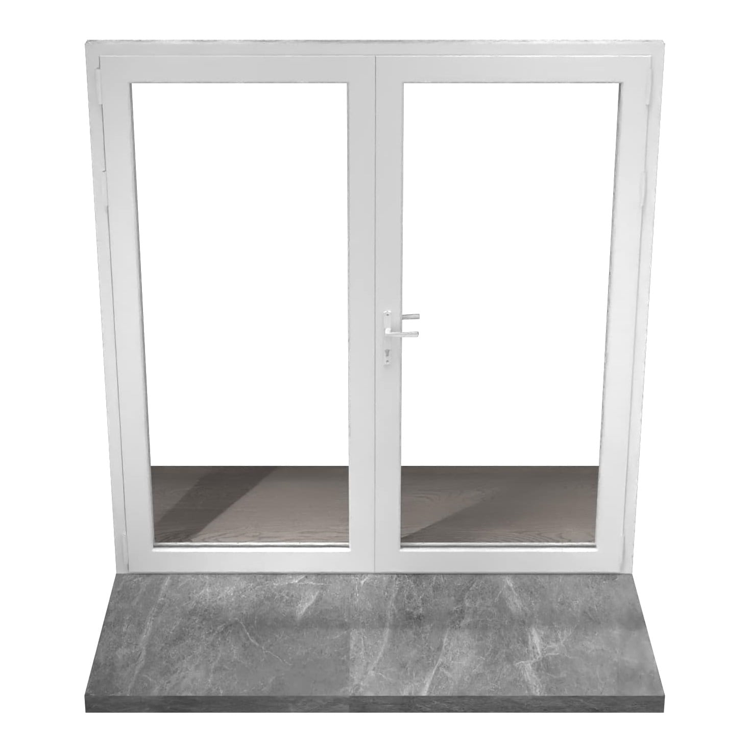 Eris WFD-7296-L French 72-in x 96-in x 3-in Jamb Tempered Clear glass , White Aluminum Left-hand outswing French Patio Door