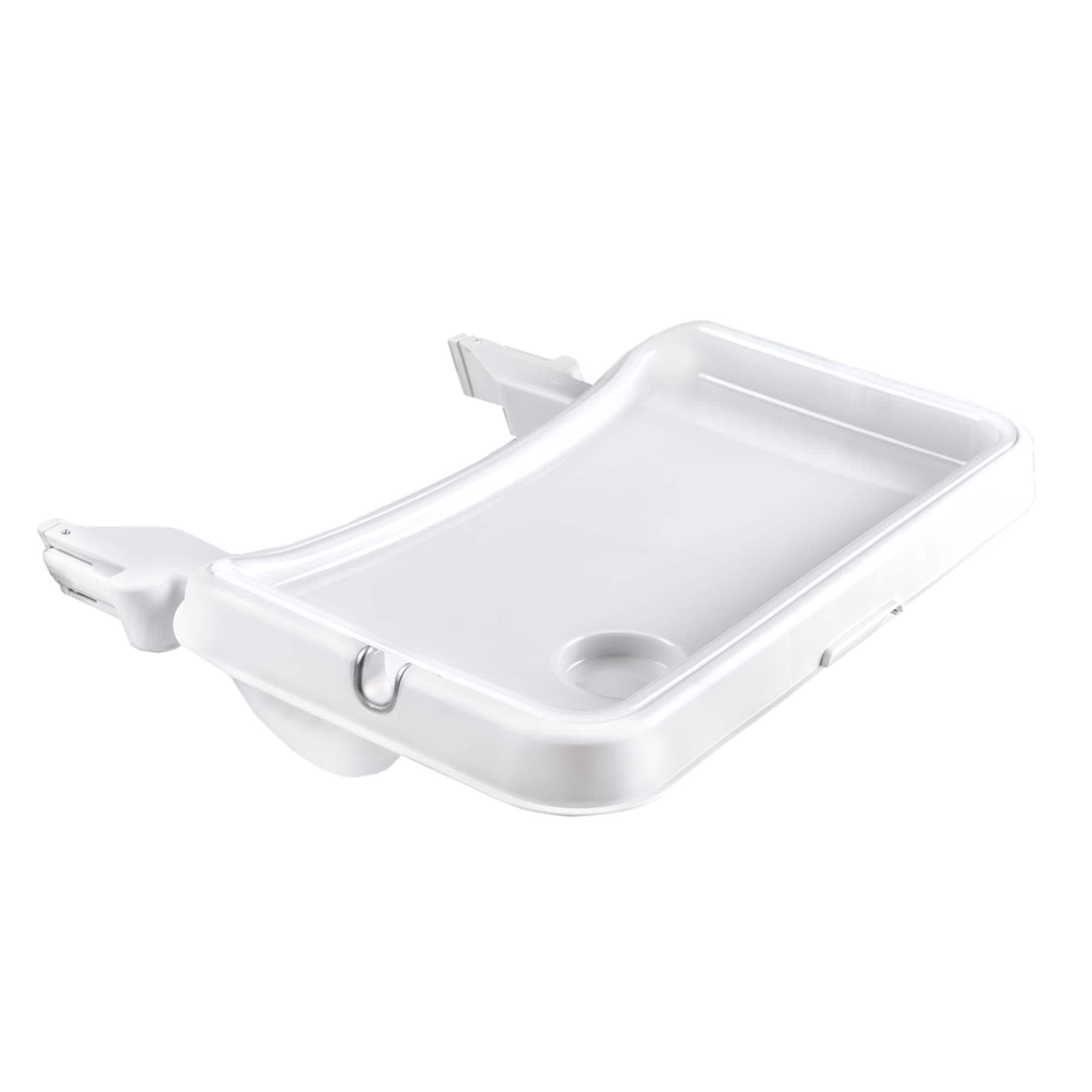 hauck 312866 Alpha Removable Non Slip High Chair Table Tray with Adjustable Depth Compatible with Wooden Grow Along Alpha and Beta Accessory Only White