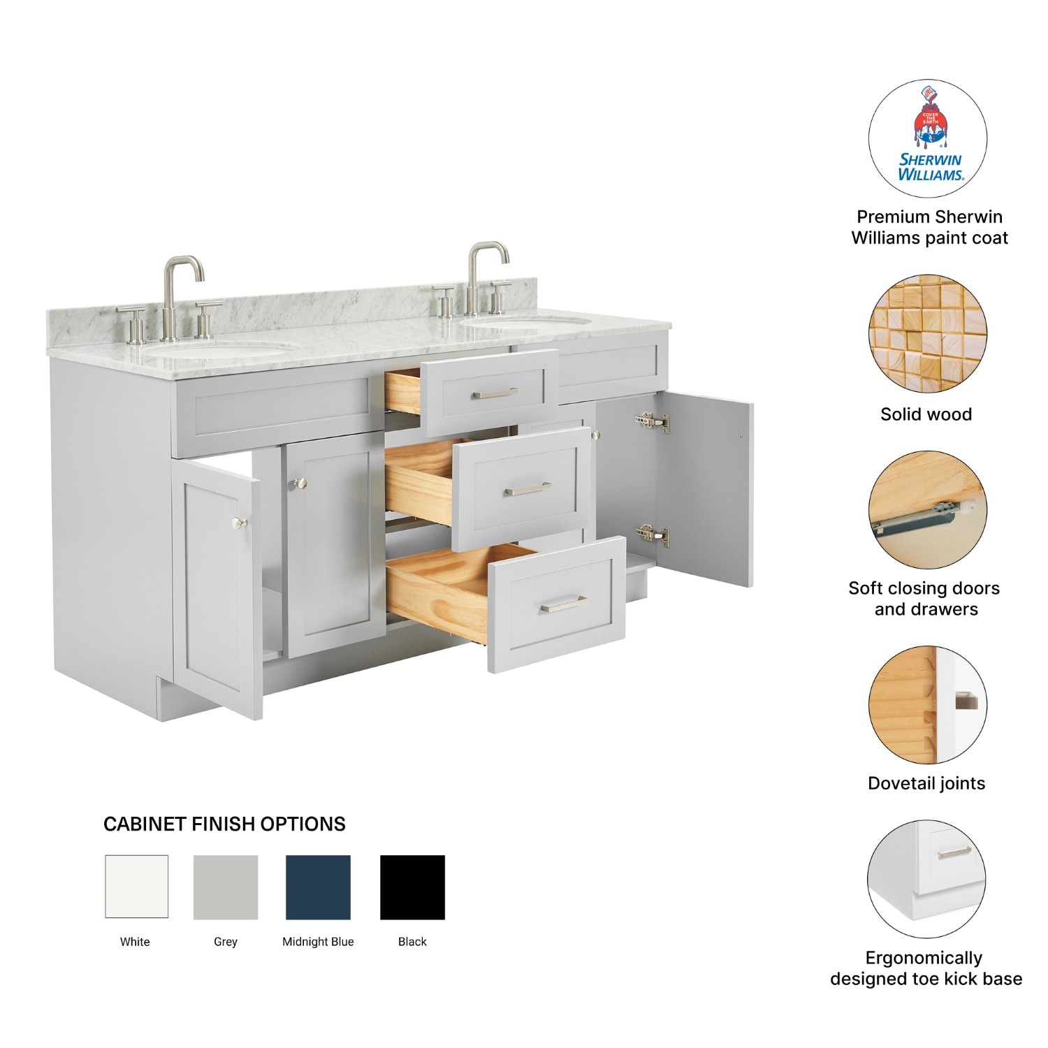 ARIEL F073DCW2OVOGRY Bath-Vanity-Combo - View #5