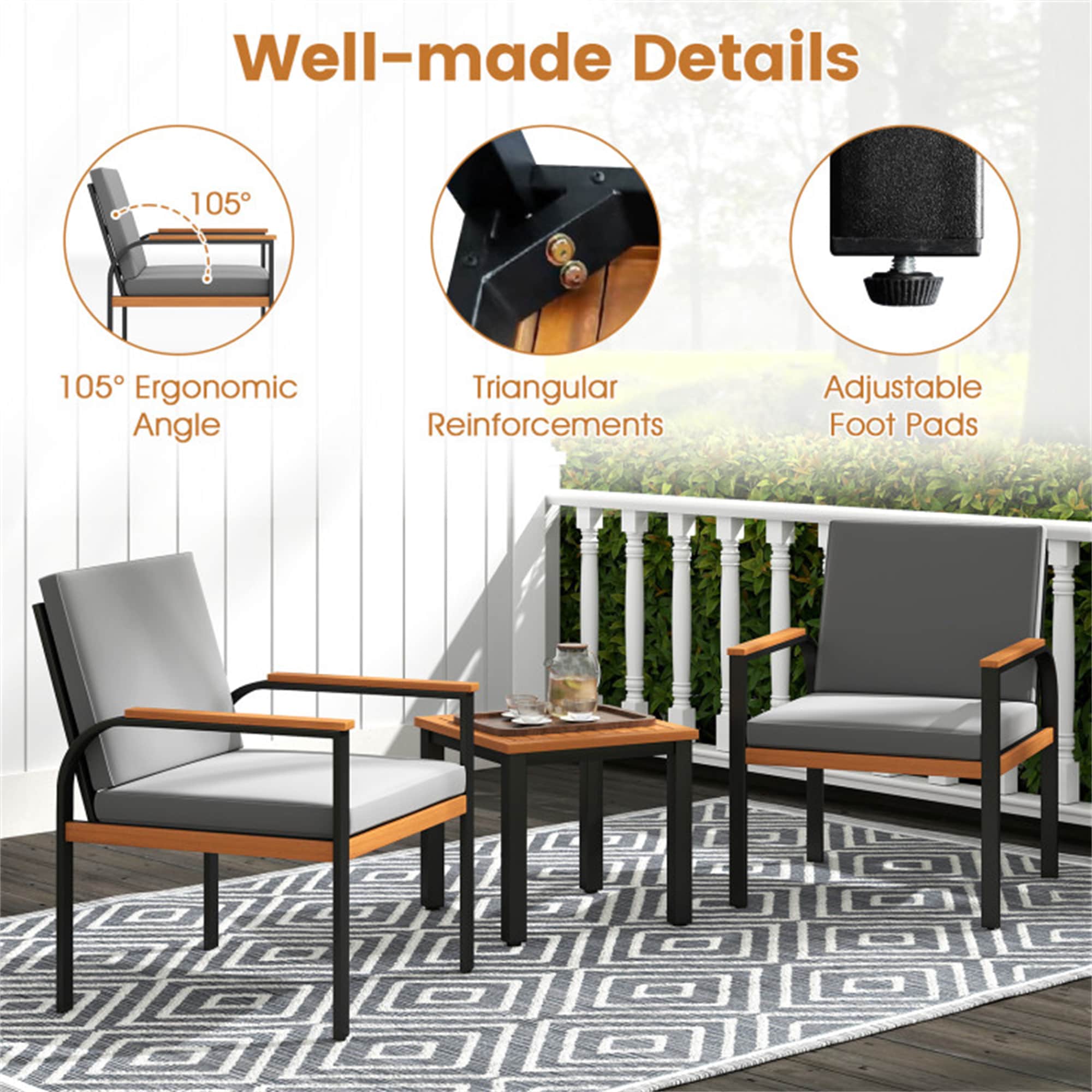 BABOOM BOM-74761GR-CO Patio-Conversation-Sets - View #7