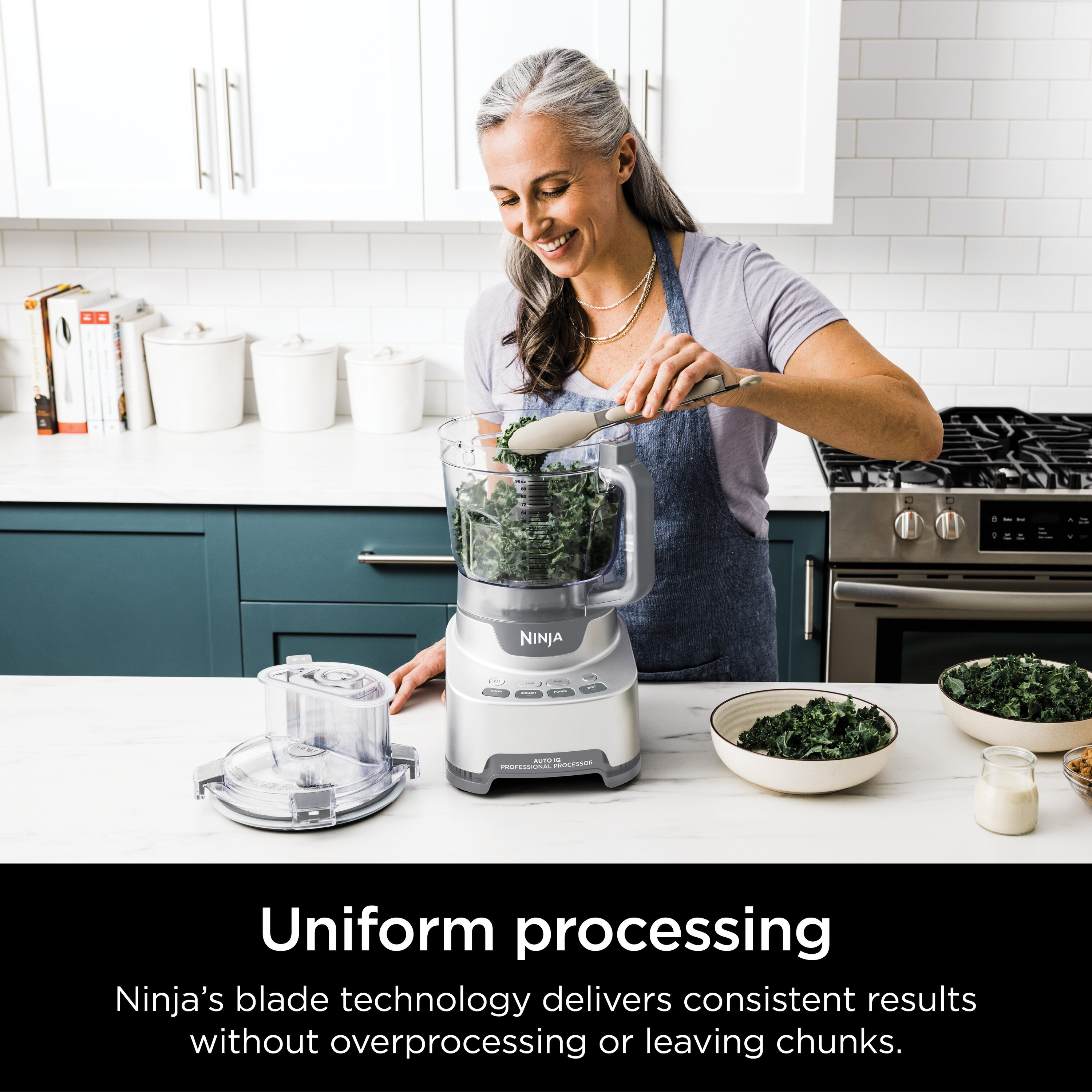 Ninja 12 Cups 1000-Watt Platinum Silver-Blade Food Processor in the Food  Processors department at