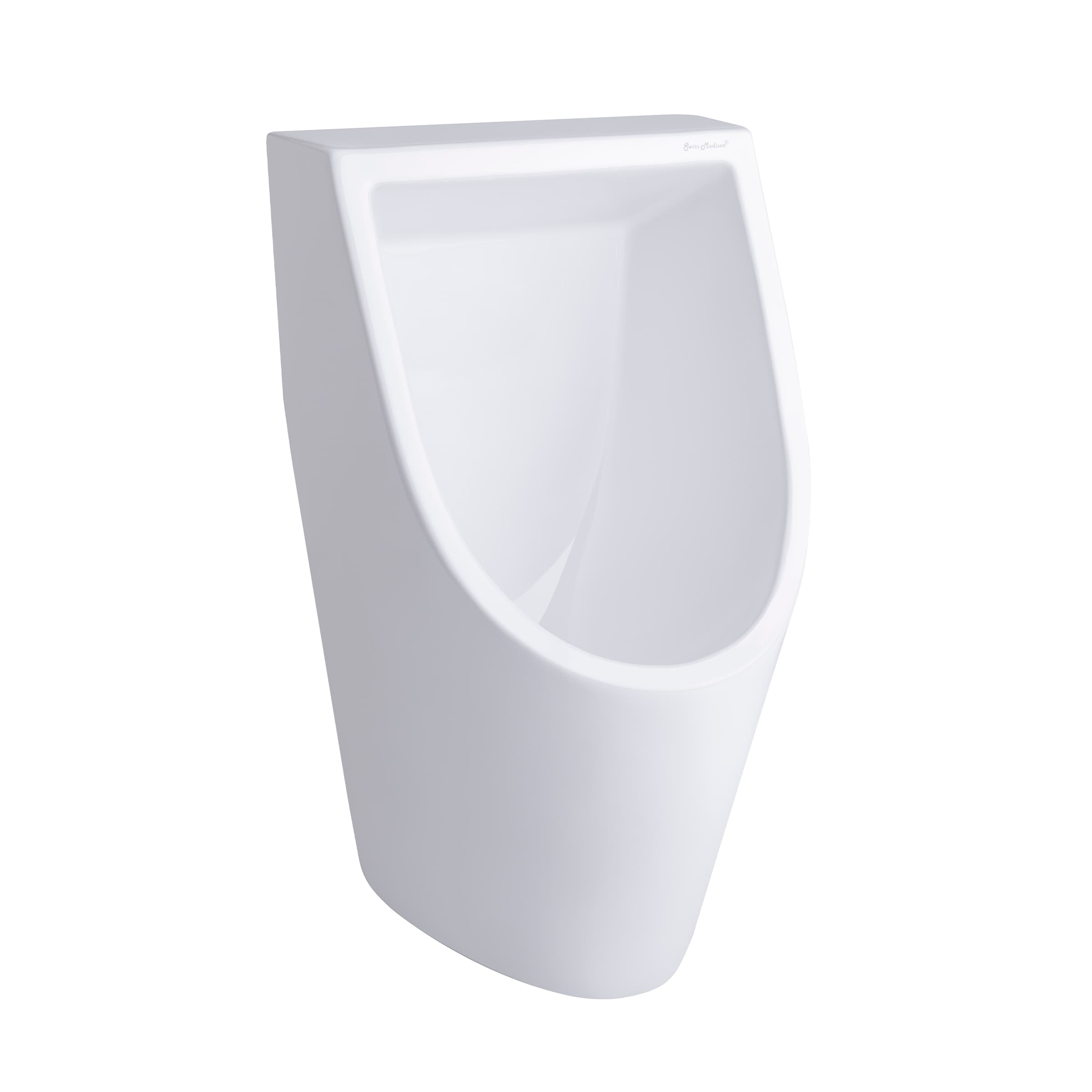 Swiss Madison SM-25-UTLAU03WH 0 GPF (0 LPF) Glossy White Wall-mounted Waterless Urinal ( 14-in x 25-in )