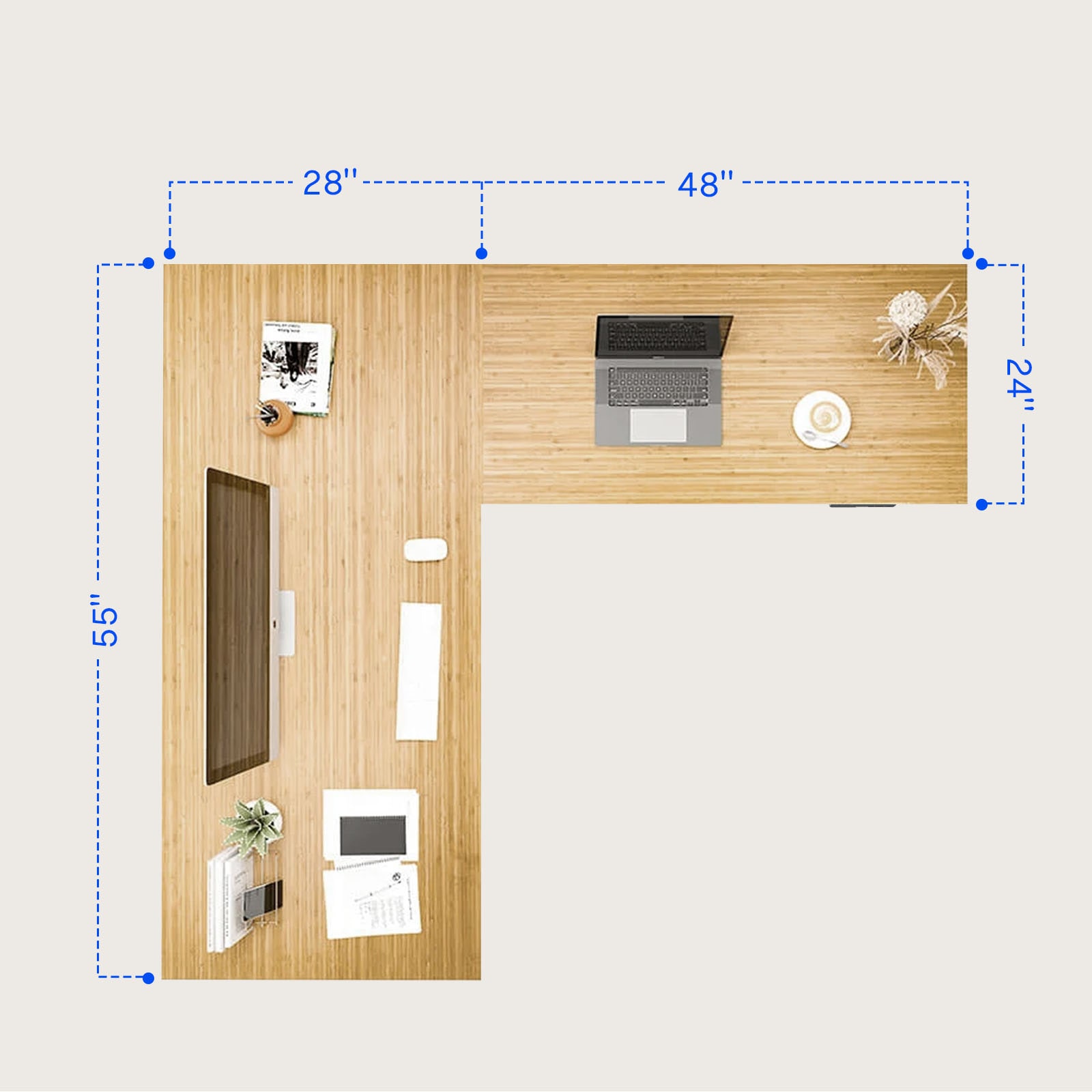 FlexiSpot E7LWR557624LB-ZB desks - View #2