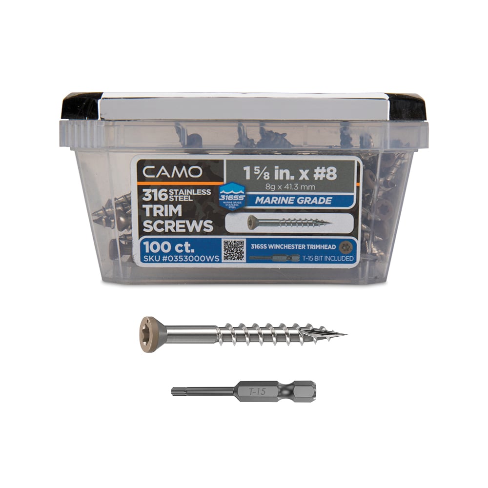CAMO 0353000WS #8 x 1-5/8-in Wood to wood Deck Screws ( 100 -Per Box )