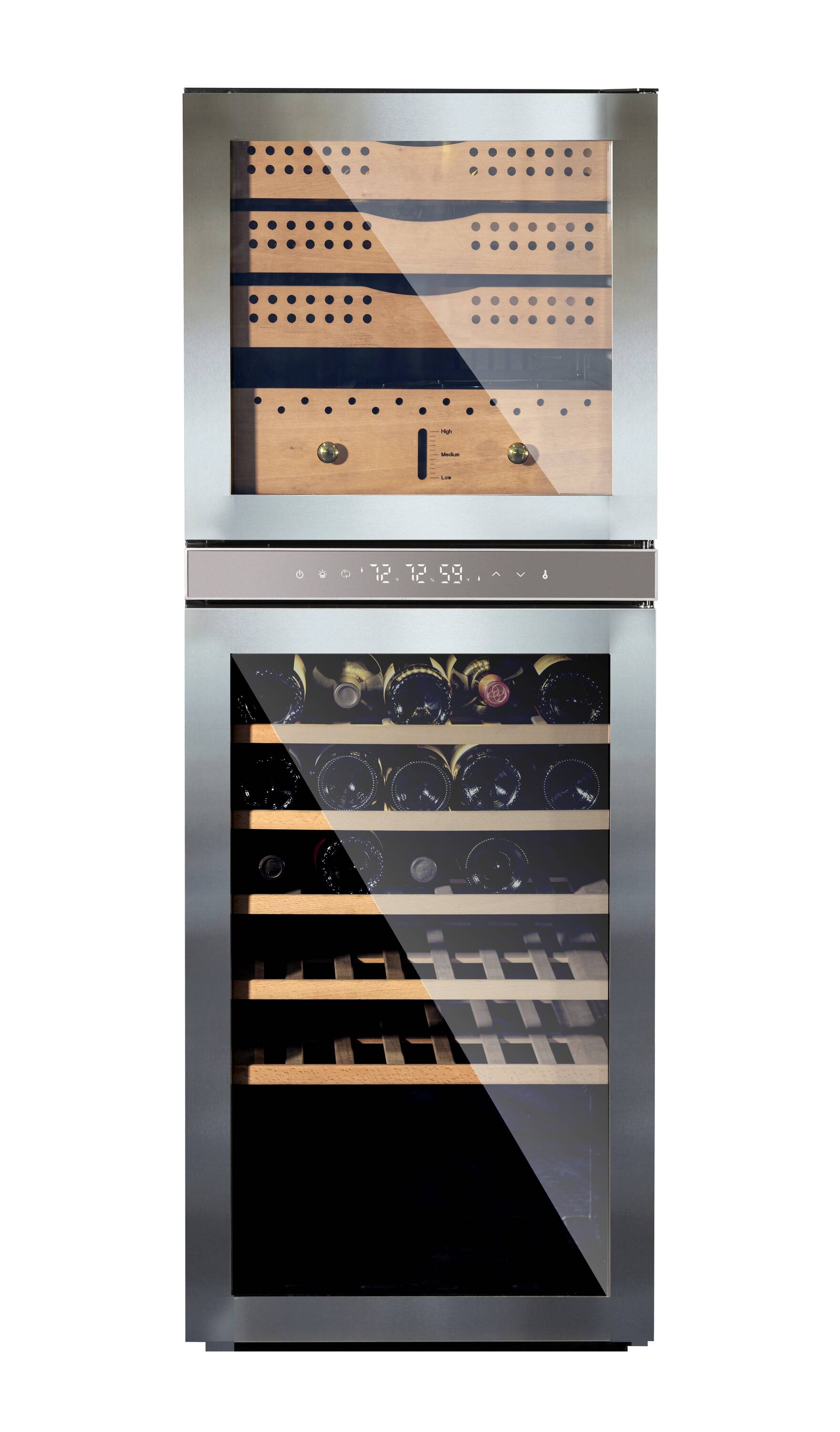 Havana Vino HV18CH-S 19.6-in W 49 -Bottles Silver Stainless Steel Dual Zone Cooling Freestanding Indoor Wine Cooler