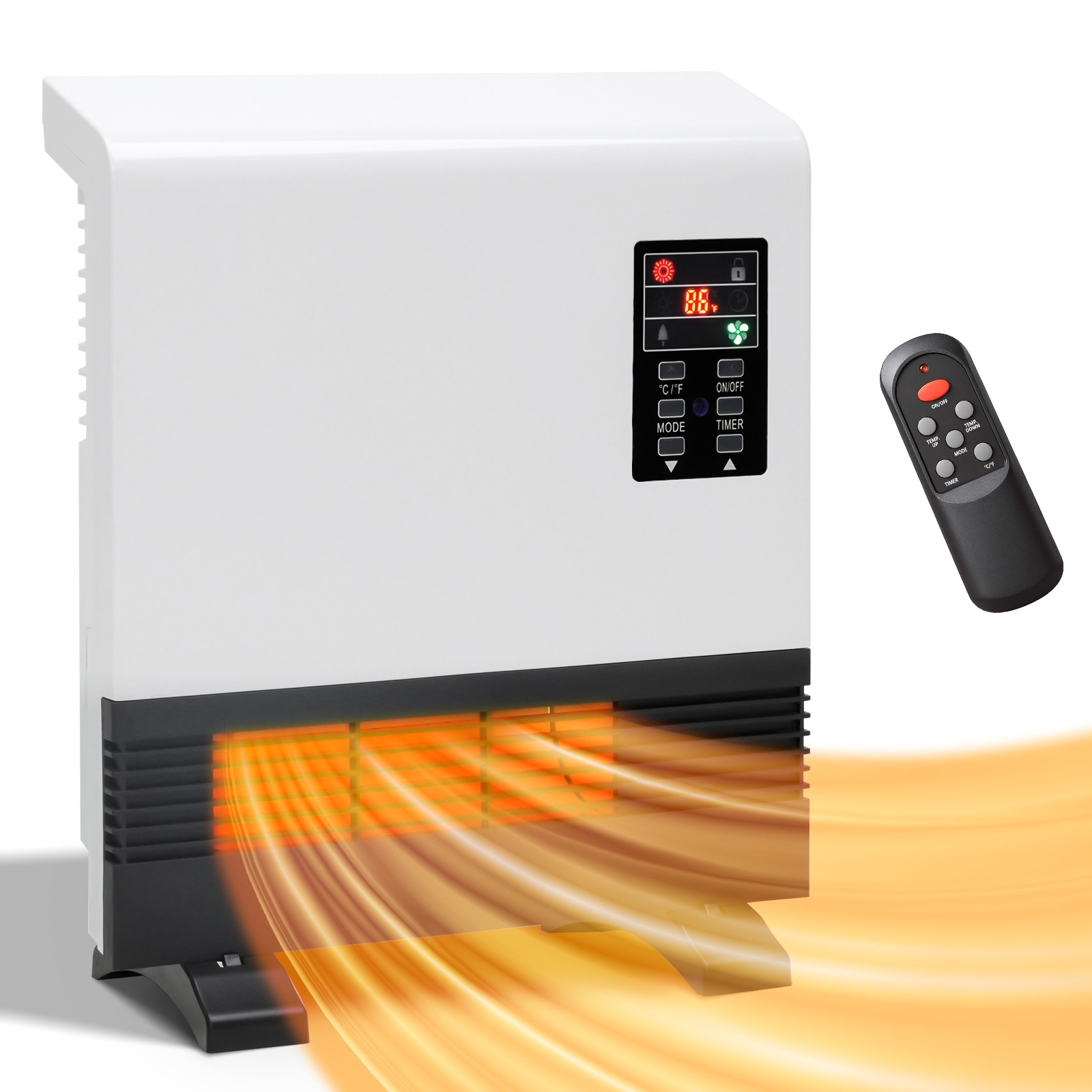 EdenDirect 1500 -Watt Convection Compact personal Indoor Electric Space Heater with Thermostat with Remote
