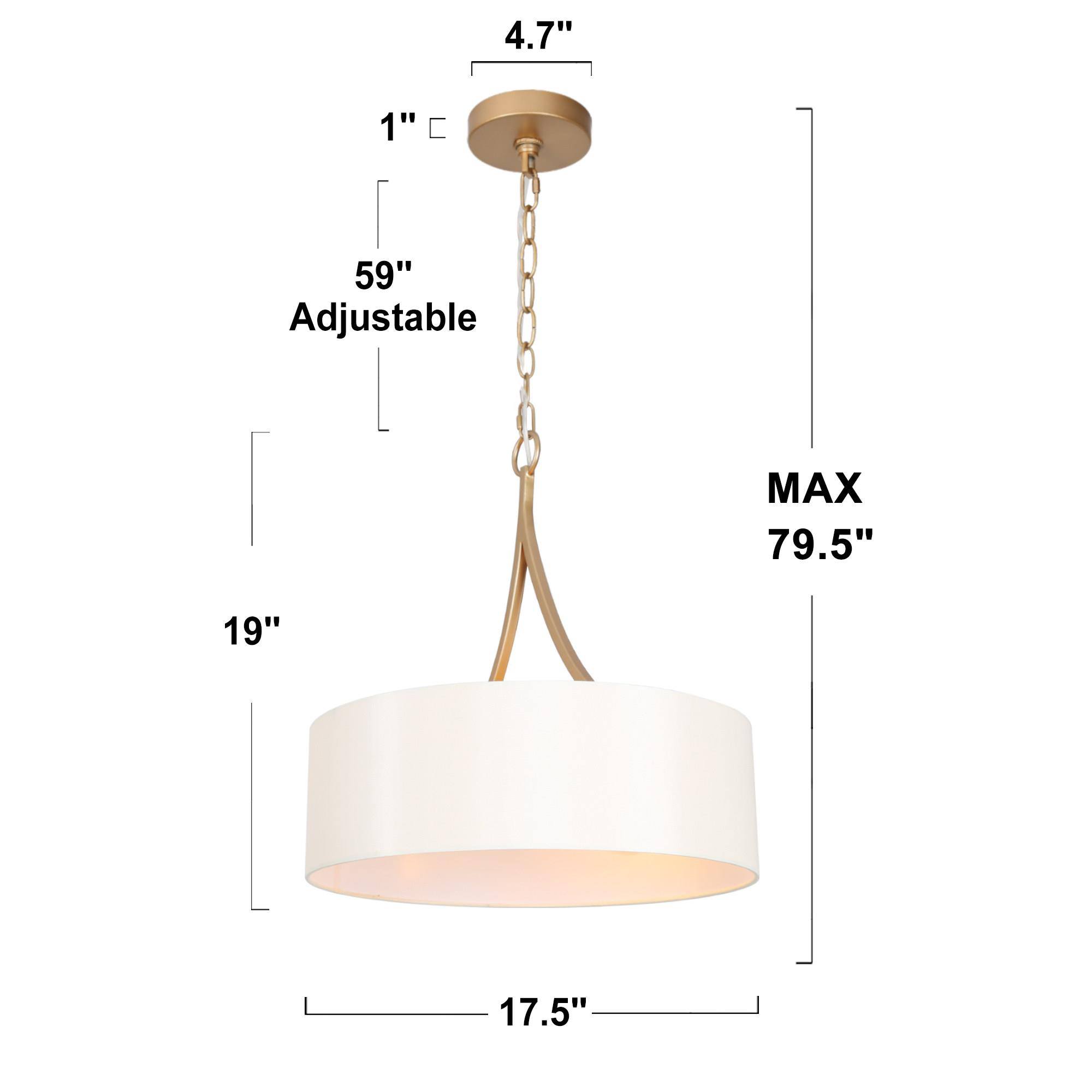 ZEVNI Mushlee Modern Farmhouse 3-Light Matte Gold Modern/Contemporary ...