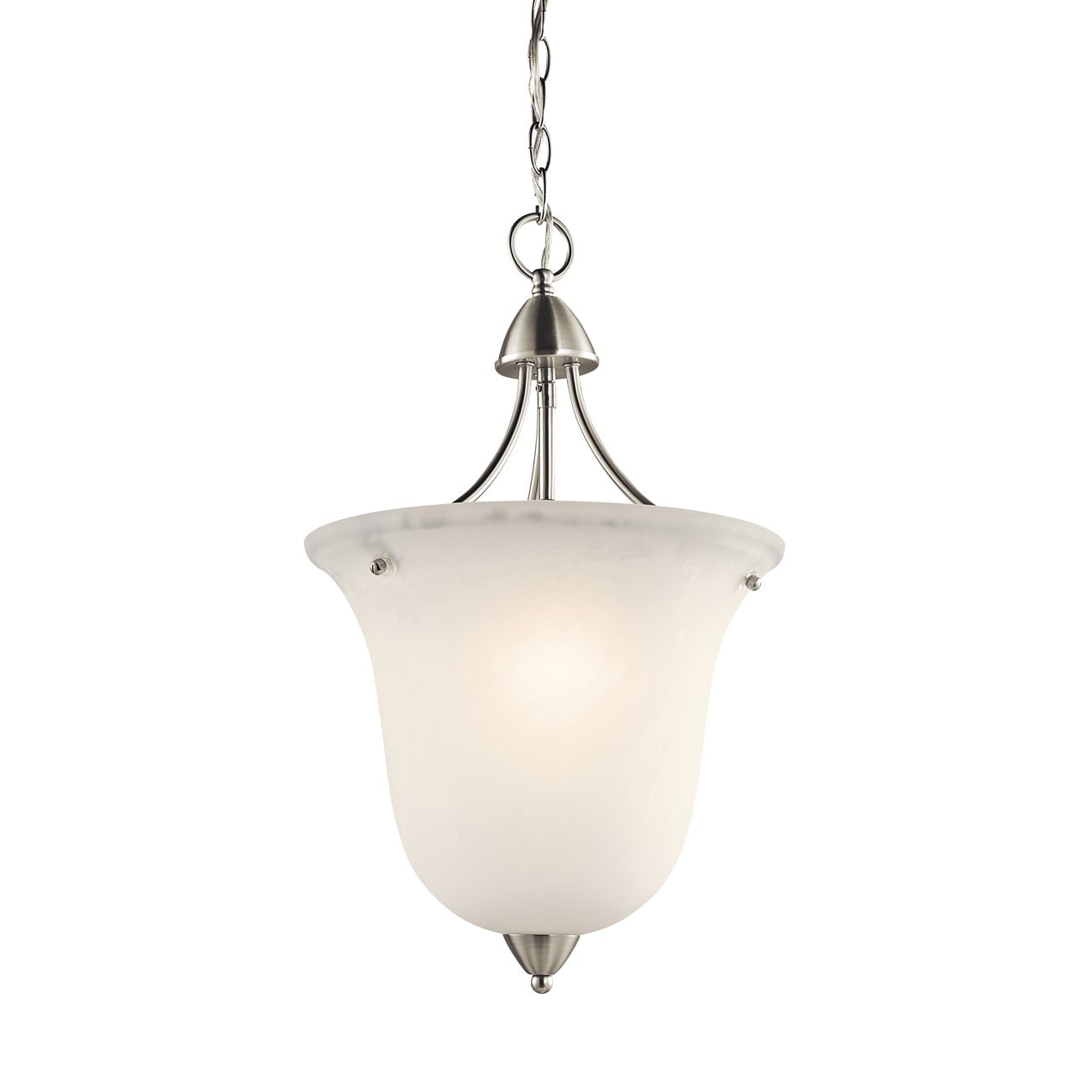 Nicholson 16" Transitional Urn-Style Pendant with Satin Etched Glass - Brushed Nickel