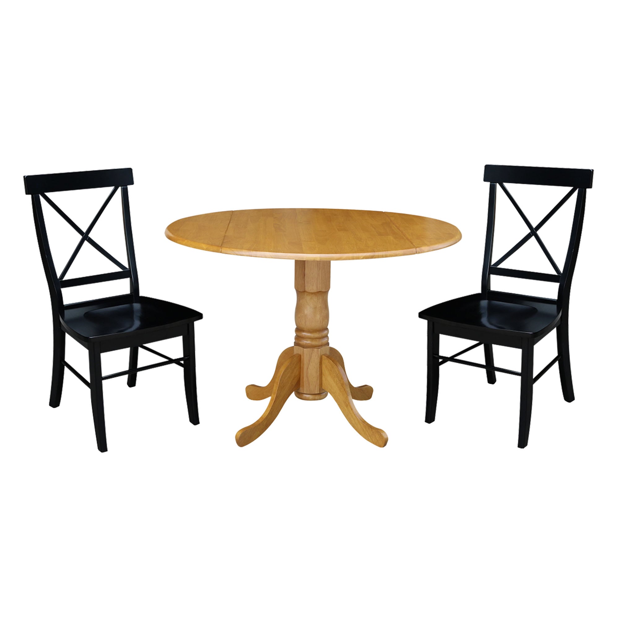 International Concepts K04-42DP-C46-613P Oak/Black Traditional Dining Room Set with Round Table ( Seats 2 )