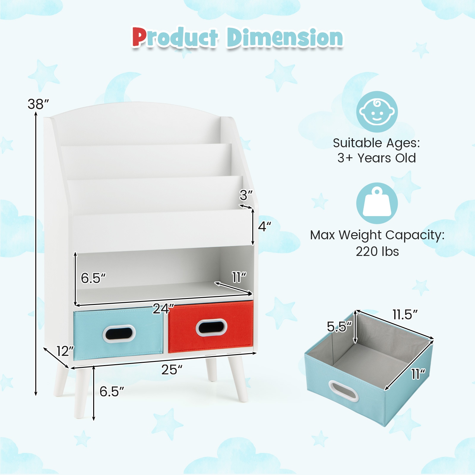 Slickblue D-CO-HW72101PT Kids-Bookcases - View #2