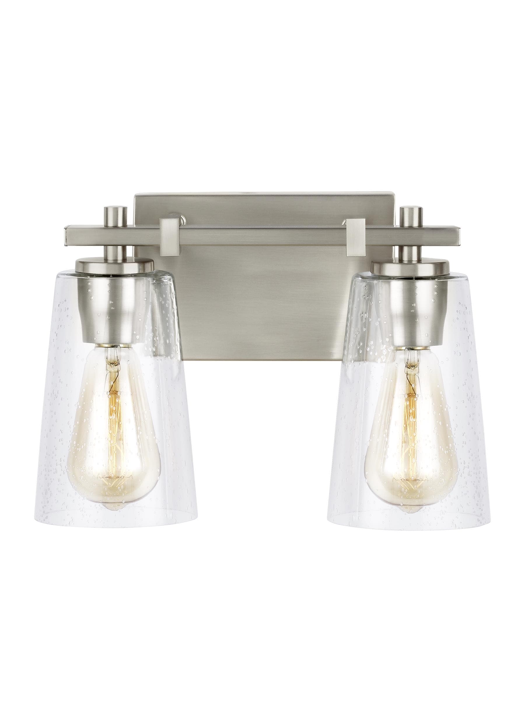 Generation Lighting VS24302SN Mercer 12.5-in 2 -Light Satin Nickel Traditional Vanity light