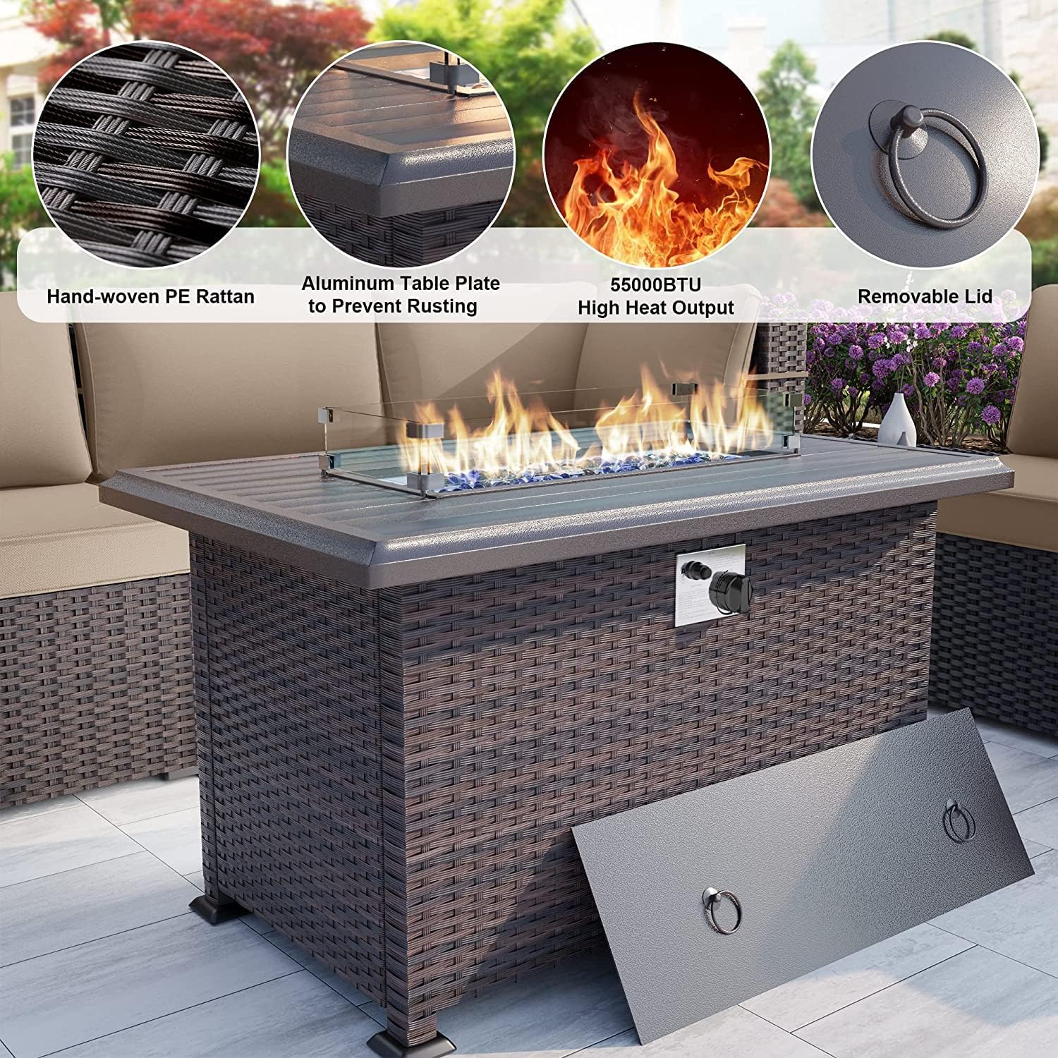 ALAULM LS-6PCS+FP-SAND Patio-Conversation-Sets - View #3