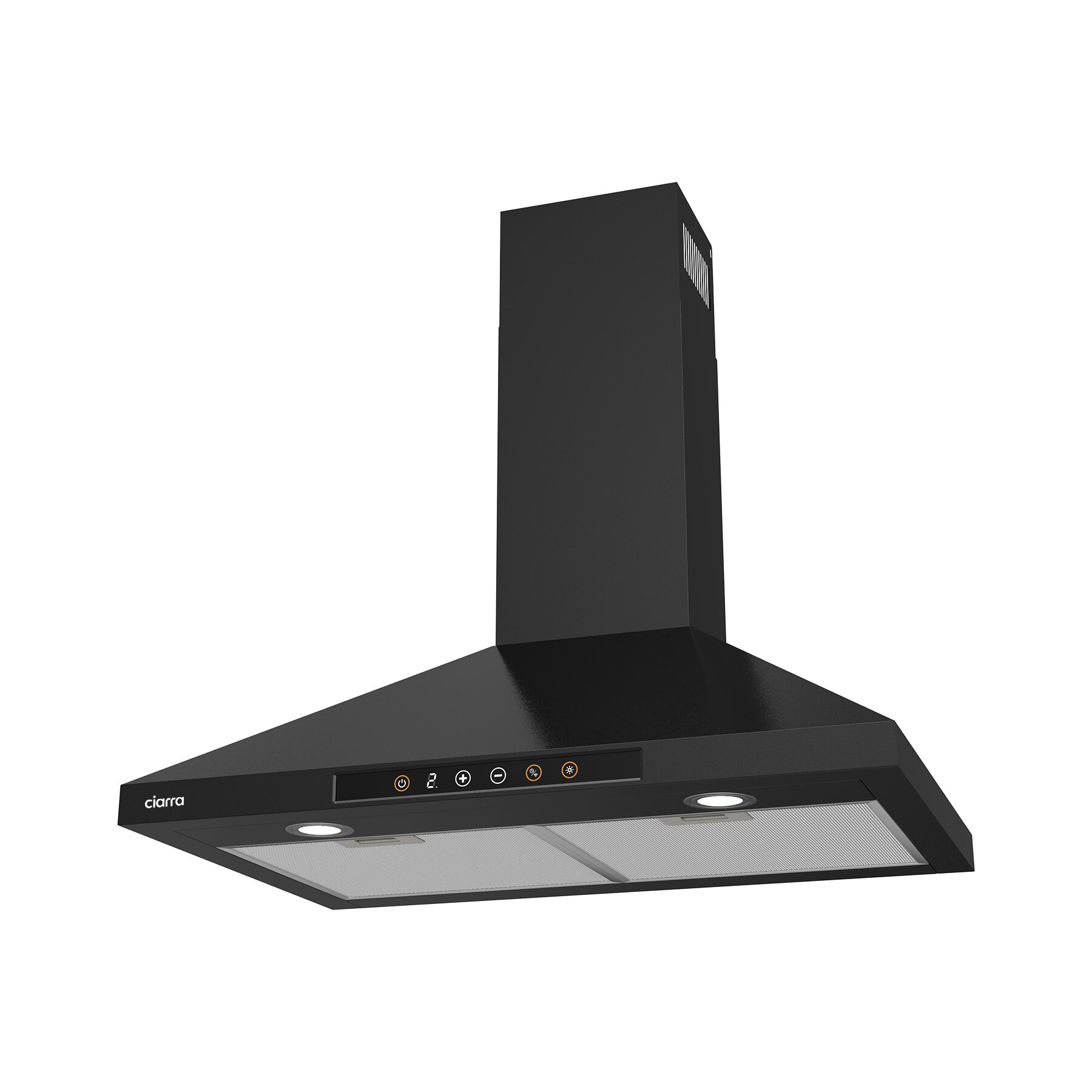 Jeremy Cass LSCIARDOE76 30 inch Convertible 450-CFM Black Wall-Mounted Range Hood with Charcoal Filter