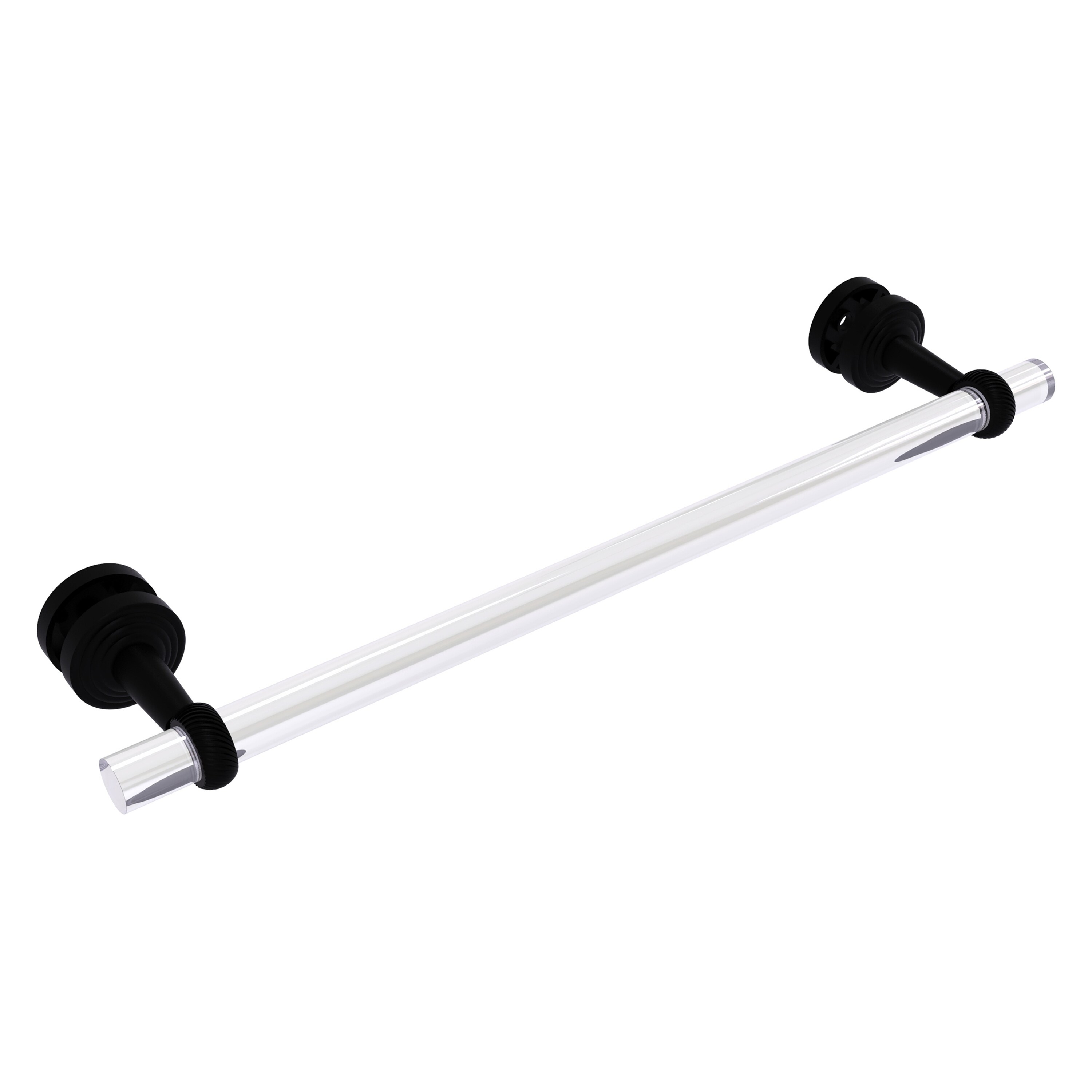 Allied Brass PB-41T-SM-18-BKM Pacific Beach 18-in Matte Black Wall mount Single Towel Bar