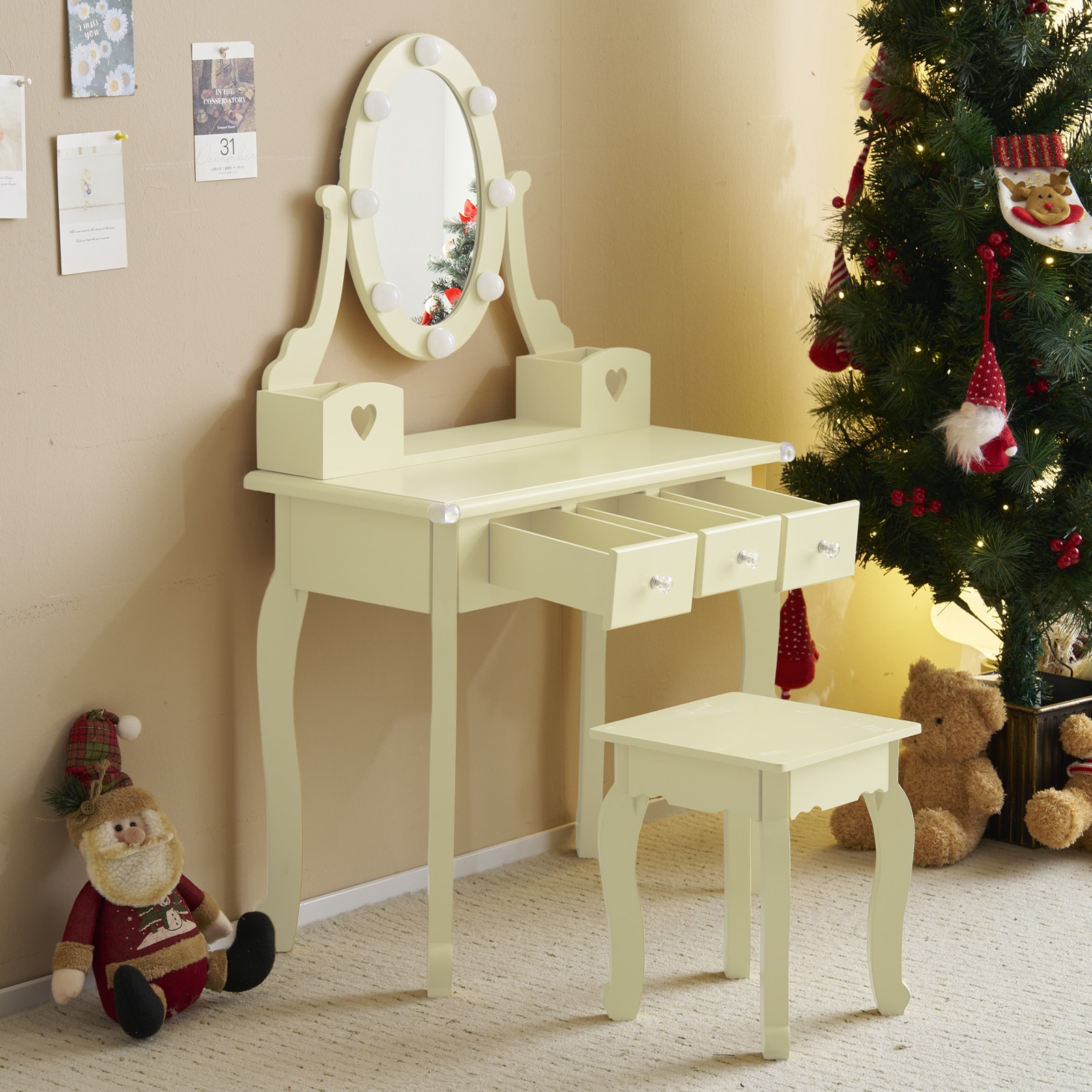 Outopee LO1G52005020 23.62-Inches Yellow Makeup Vanity