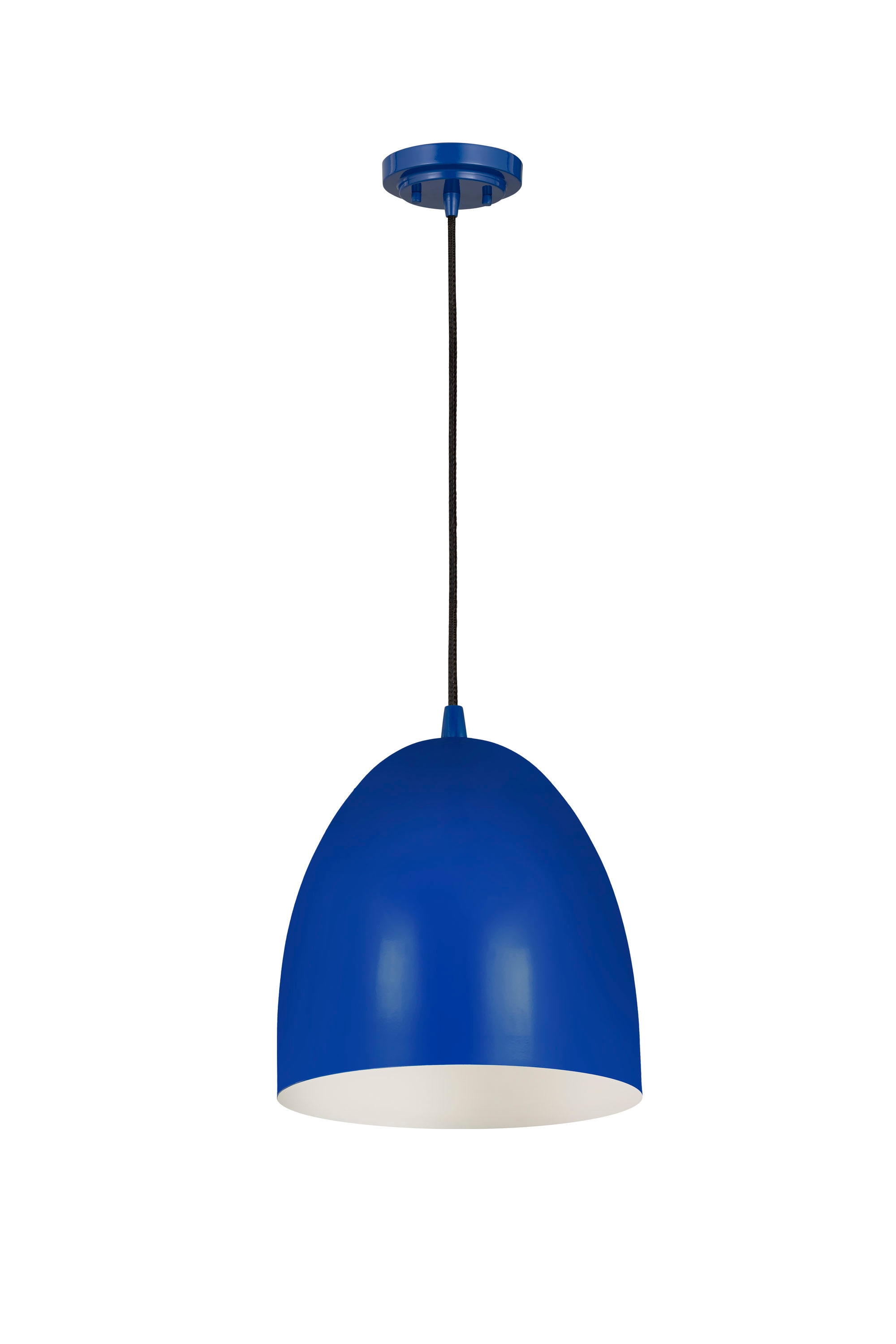 Blue Dome LED Pendant Light with Black Cord