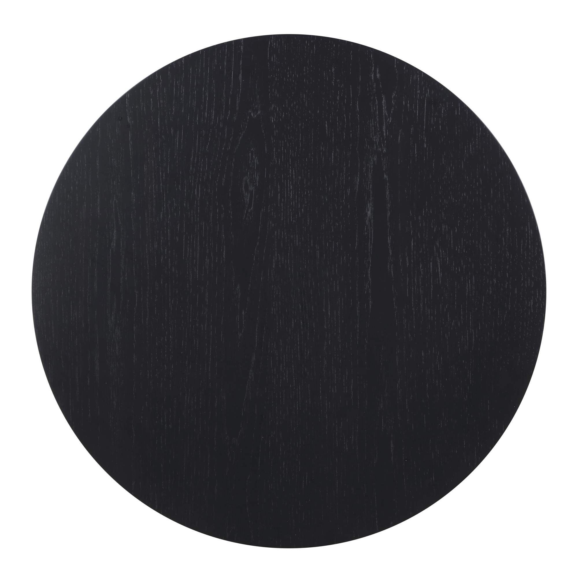 Oslo Black Round Wood Mid-Century Modern End Table