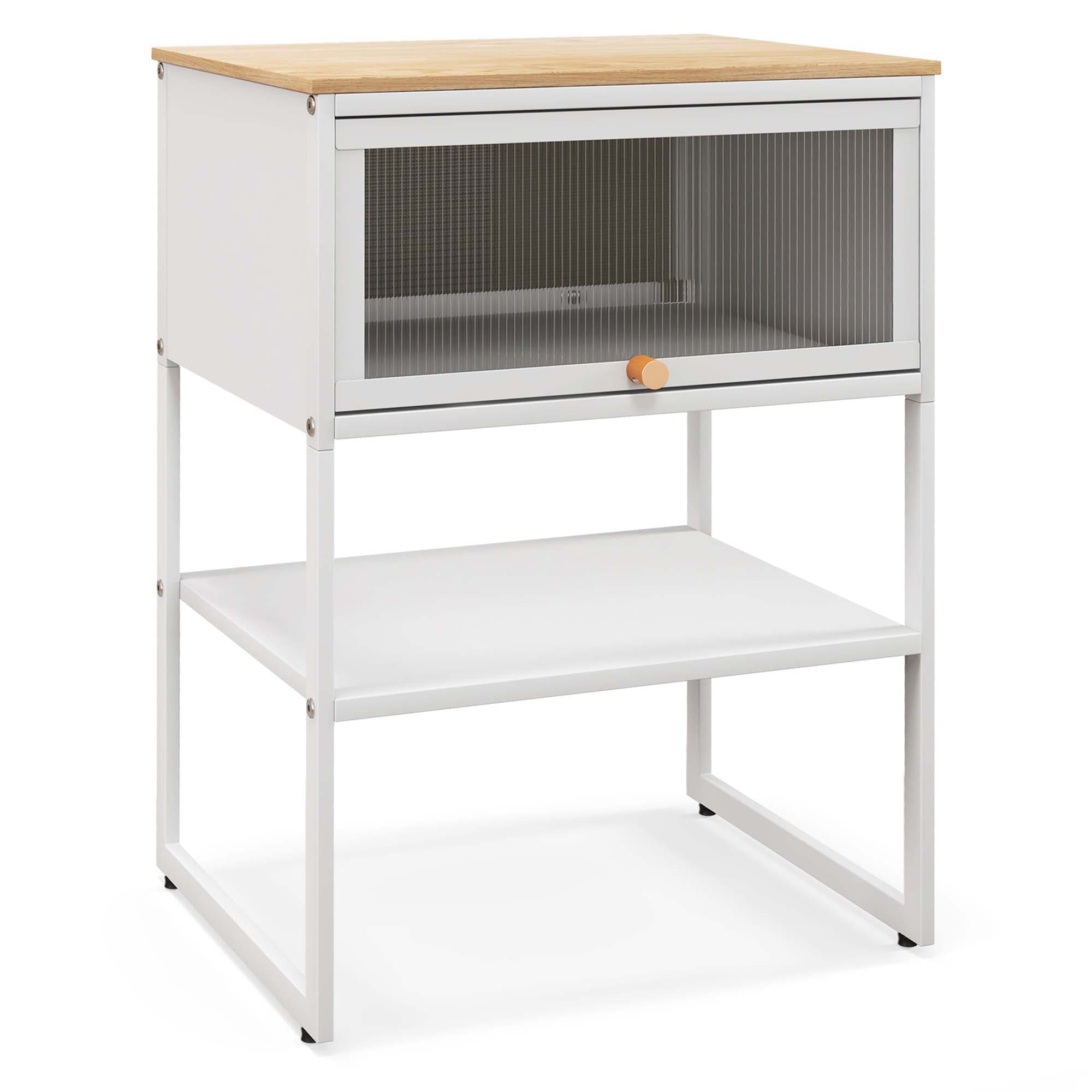 Costway HCST01217 White Nightstand