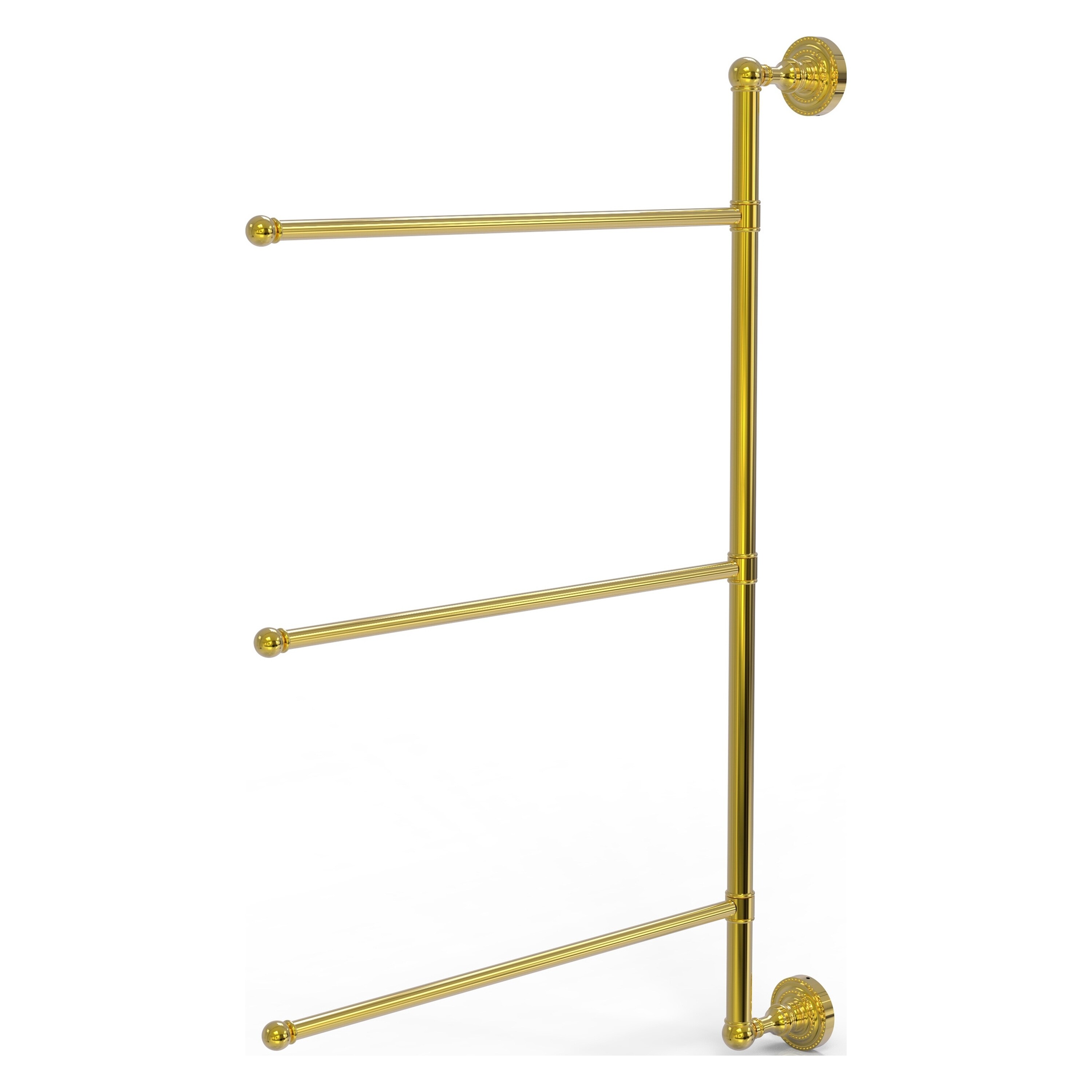 Allied Brass DT-27/3/16/28-PB Dottingham 28-in Polished Brass Wall mount Single Towel Bar