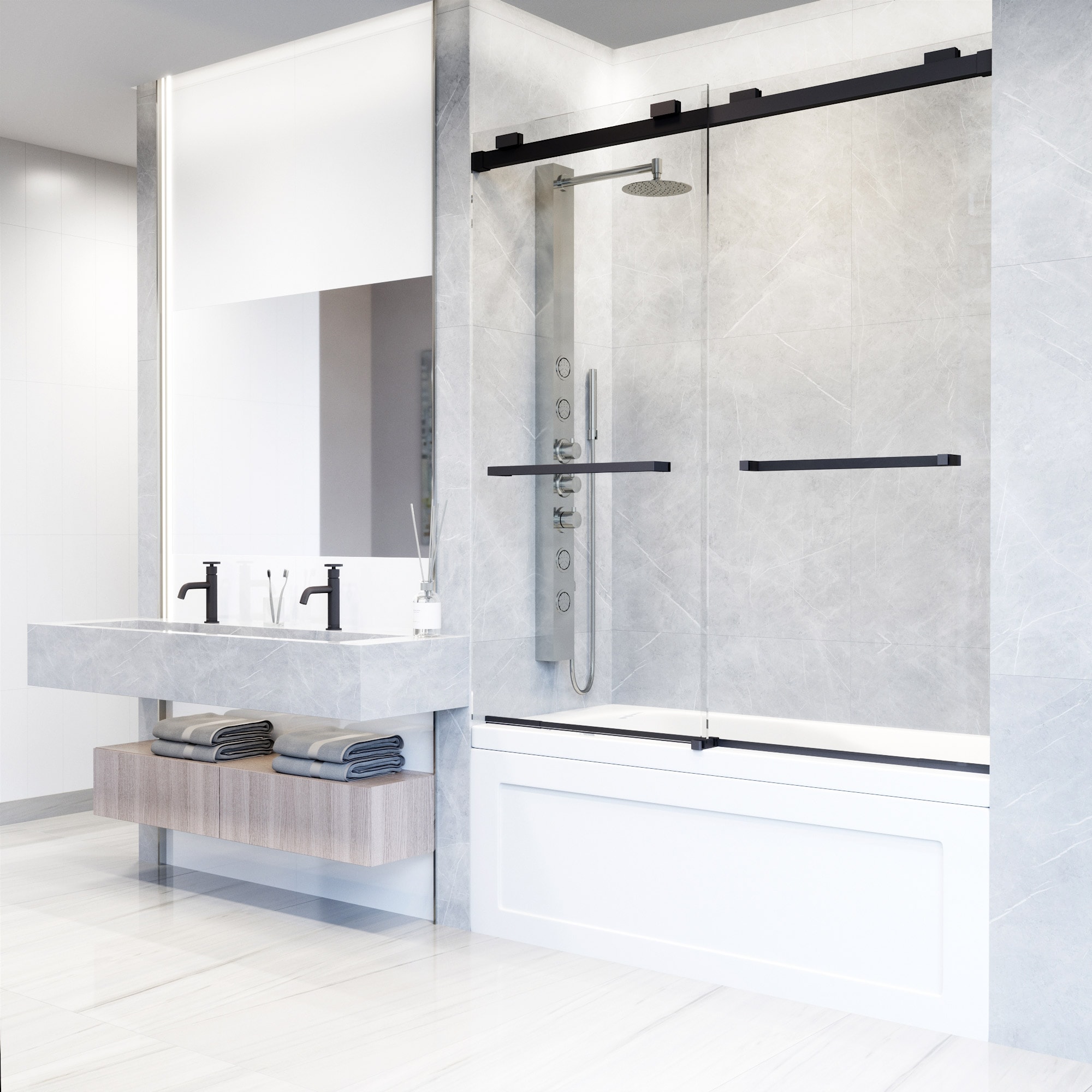 VIGO VG6023MBCL6066 Bathtub-Doors - View #7